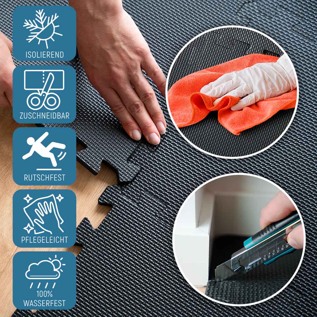 Puzzle mats made of foam (sports floor, fitness mat)