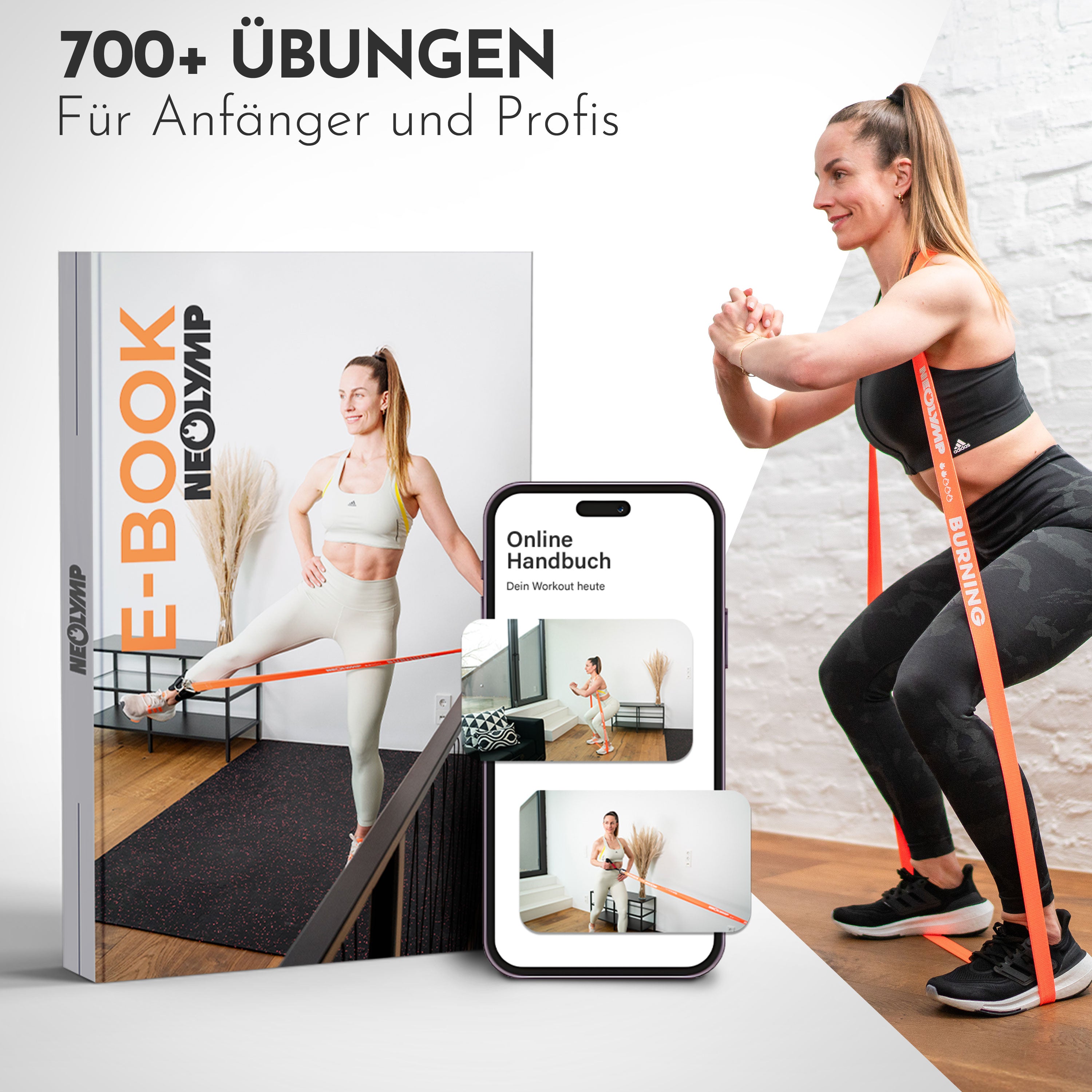 Ensemble complet de bandes de fitness – Bandes de fitness en tissu avec accessoires & 400 exercices