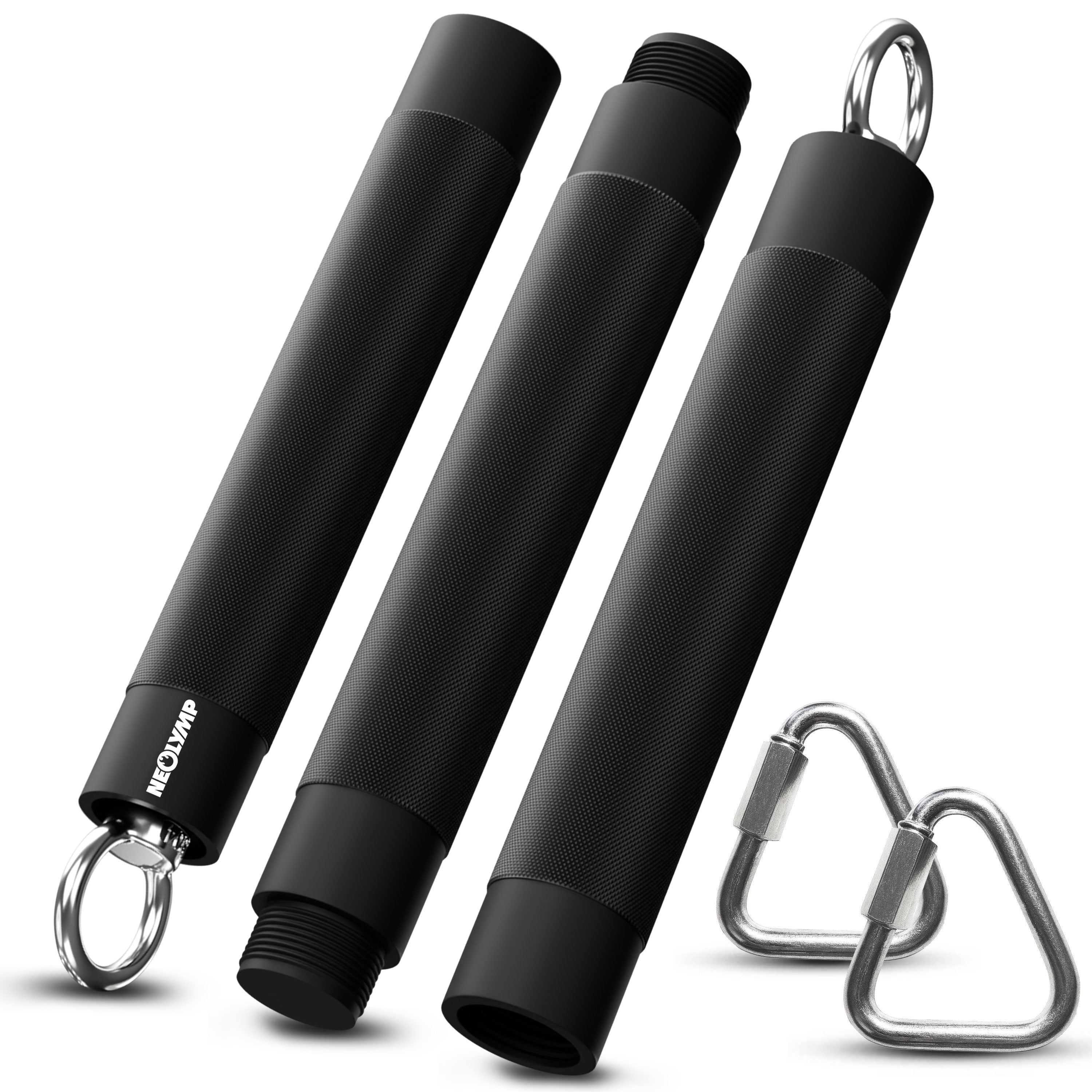 Bar for fitness bands with carabiners