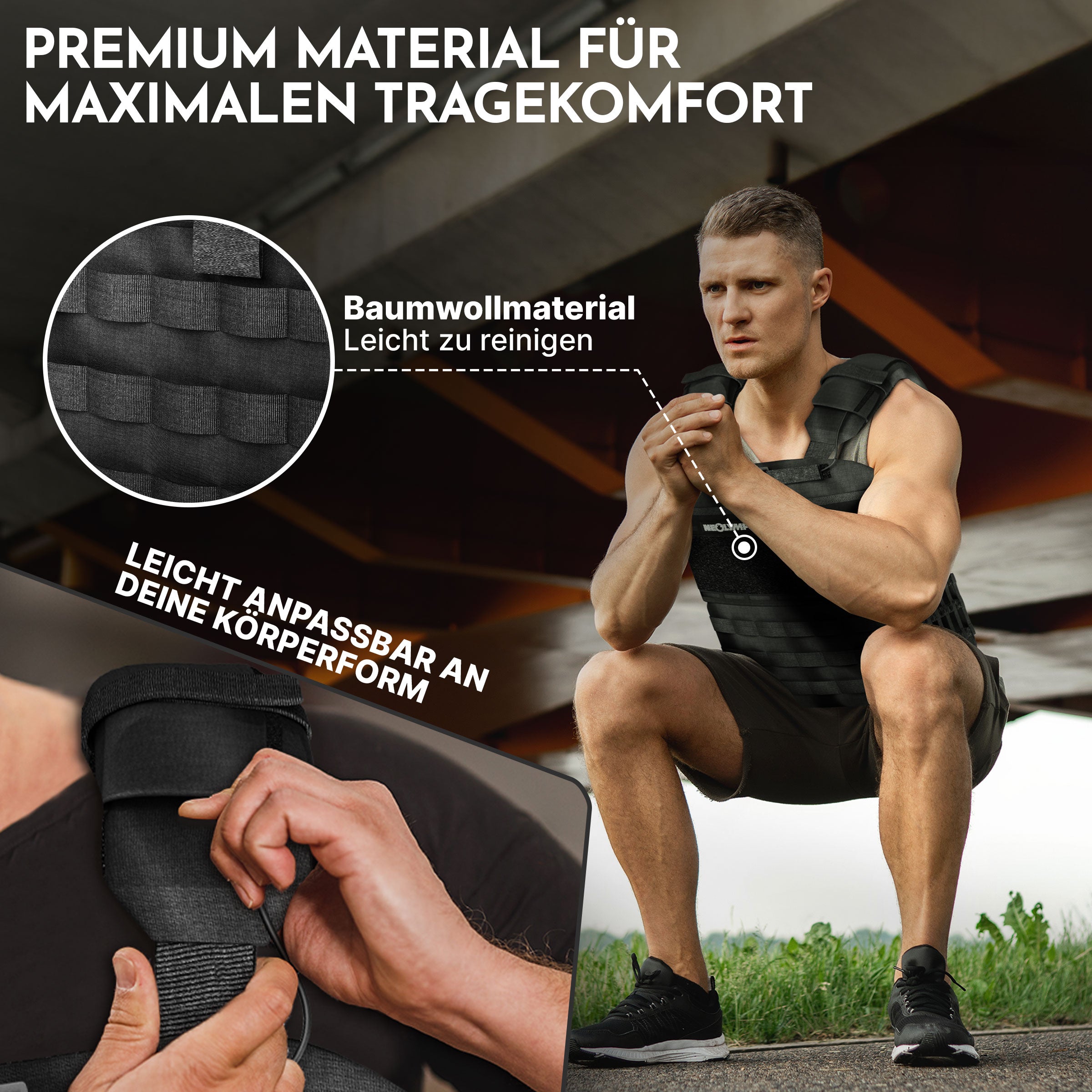 Weight vest with additional weight - for calisthenics & HIIT