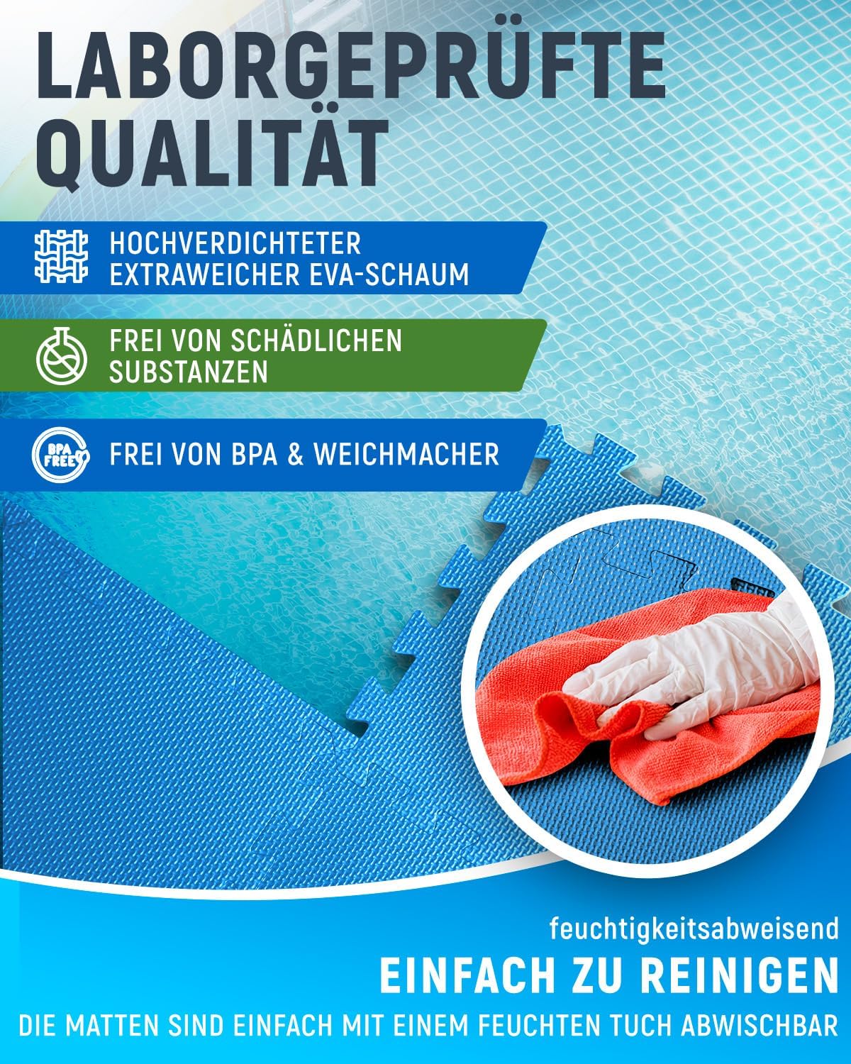 Body protection mat pool outdoor, cuttable, for whirlpool and paddling pool