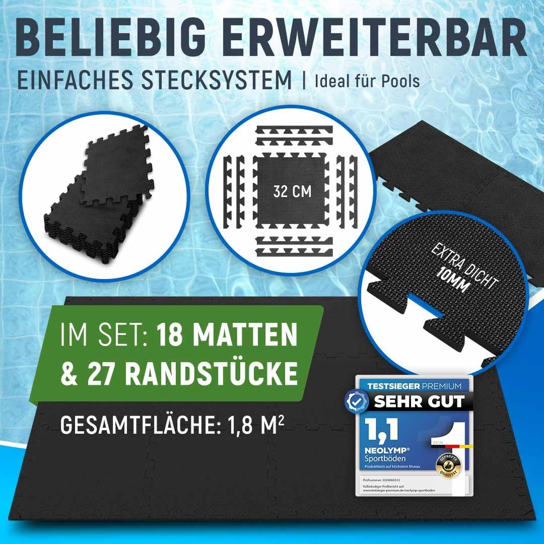 Body protection mat pool outdoor, cuttable, for whirlpool and paddling pool