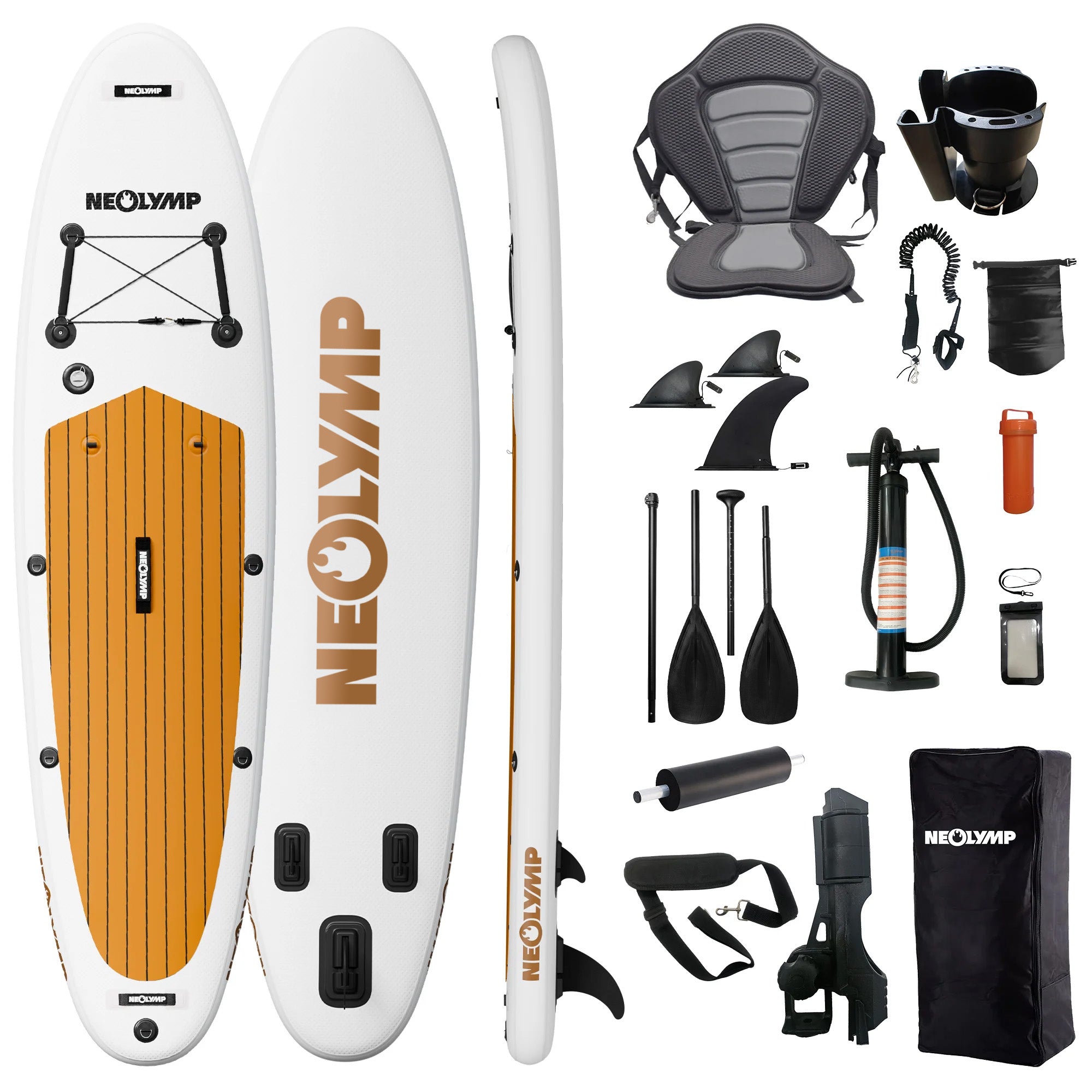 Aufblasbares Stand Up Paddle Board Set Blau SUP Mit Kajaksitz aufblasbares-stand-up-paddle-board-set-blau-sup-mit-kajaksitz