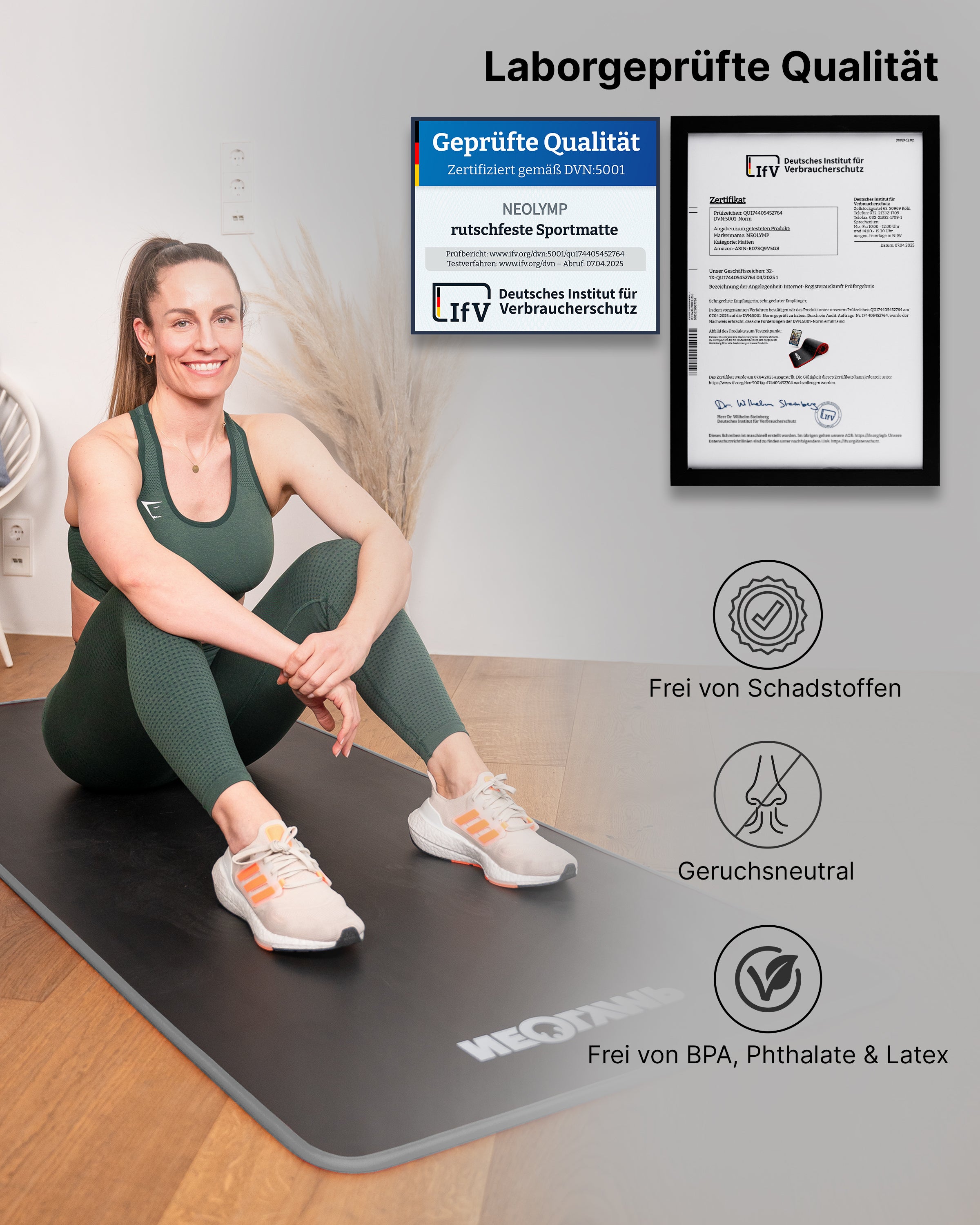 Fitnessmatte - extra dick und rutschfest