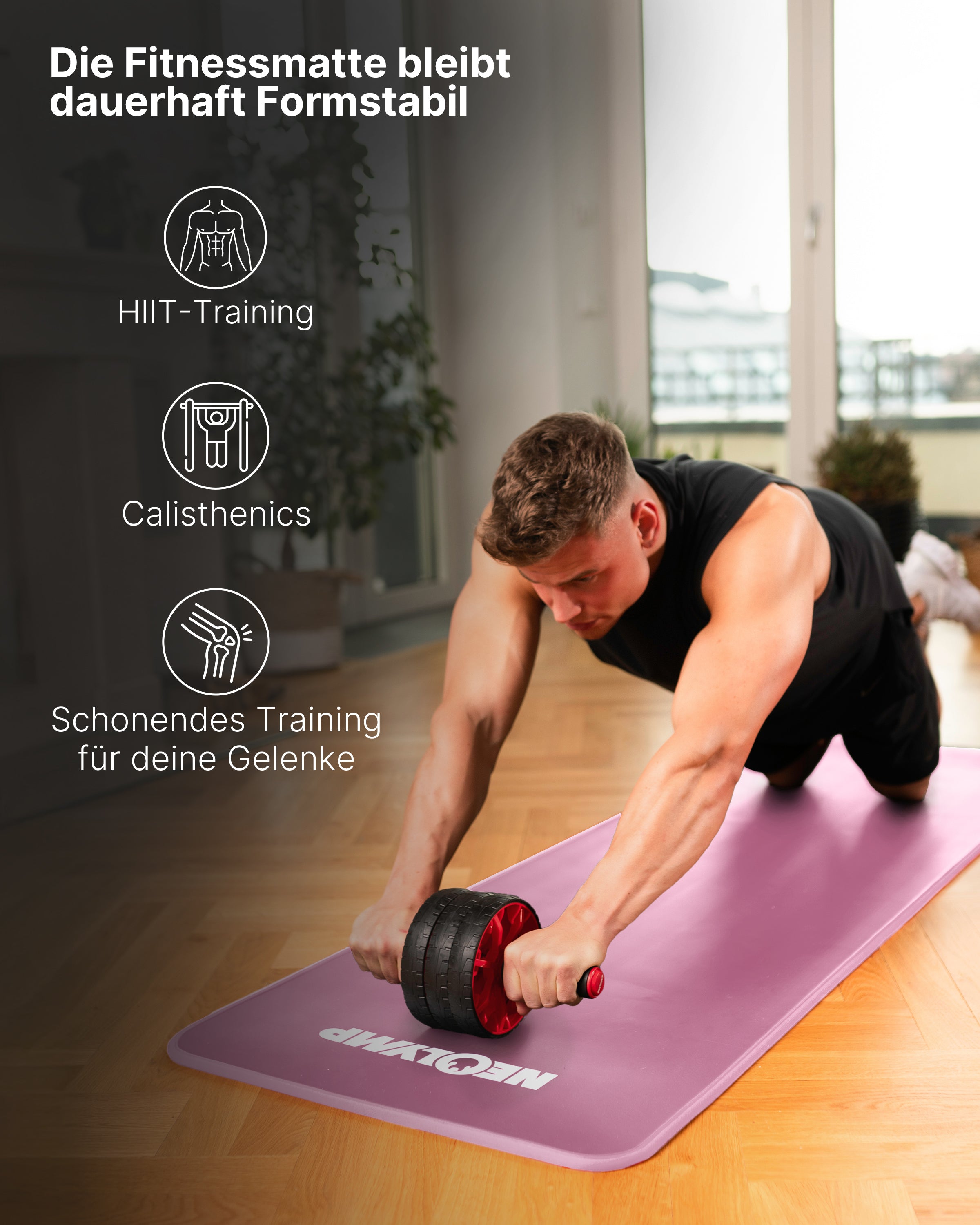 Fitnessmatte - extra dick und rutschfest