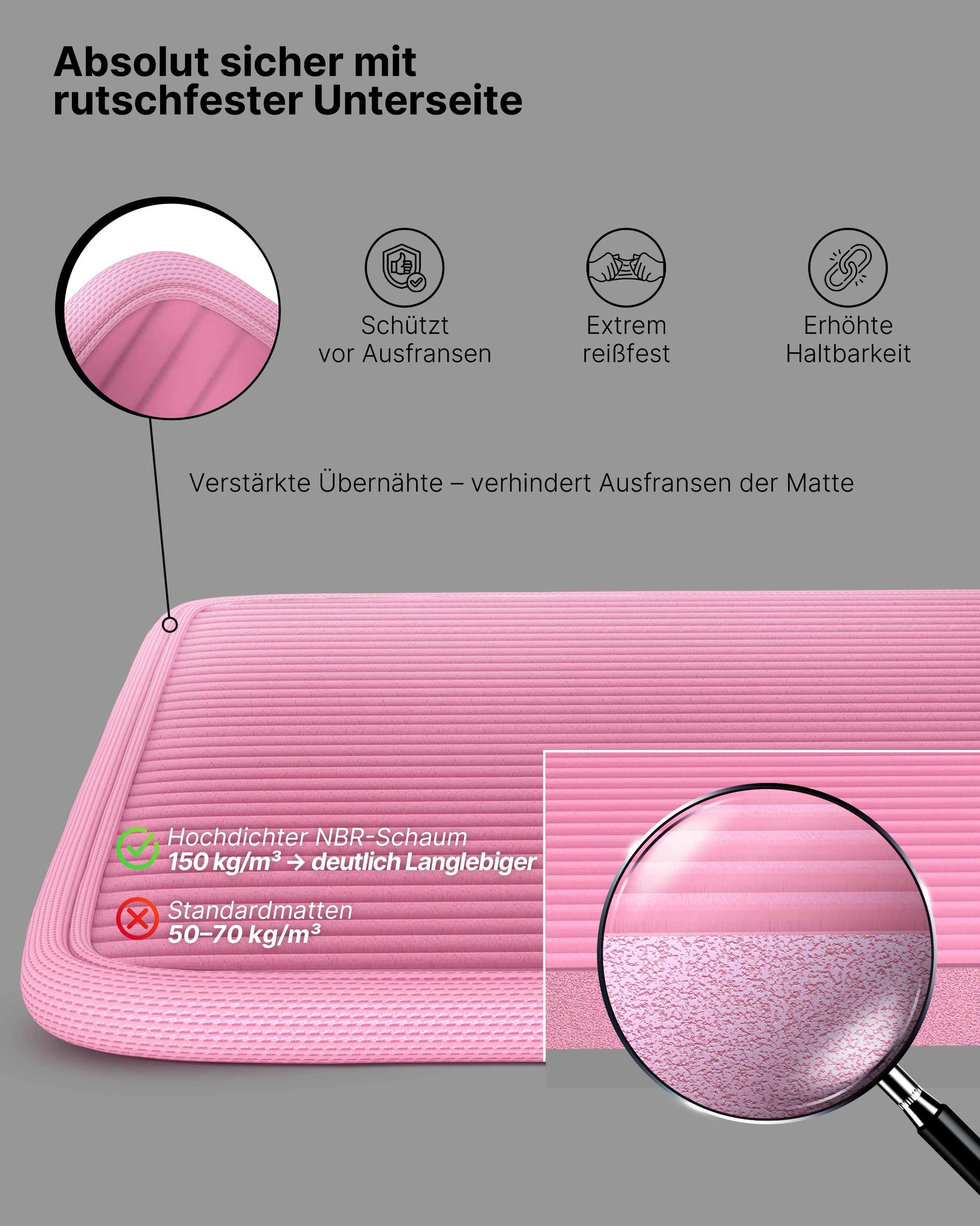 Fitnessmatte - extra dick und rutschfest