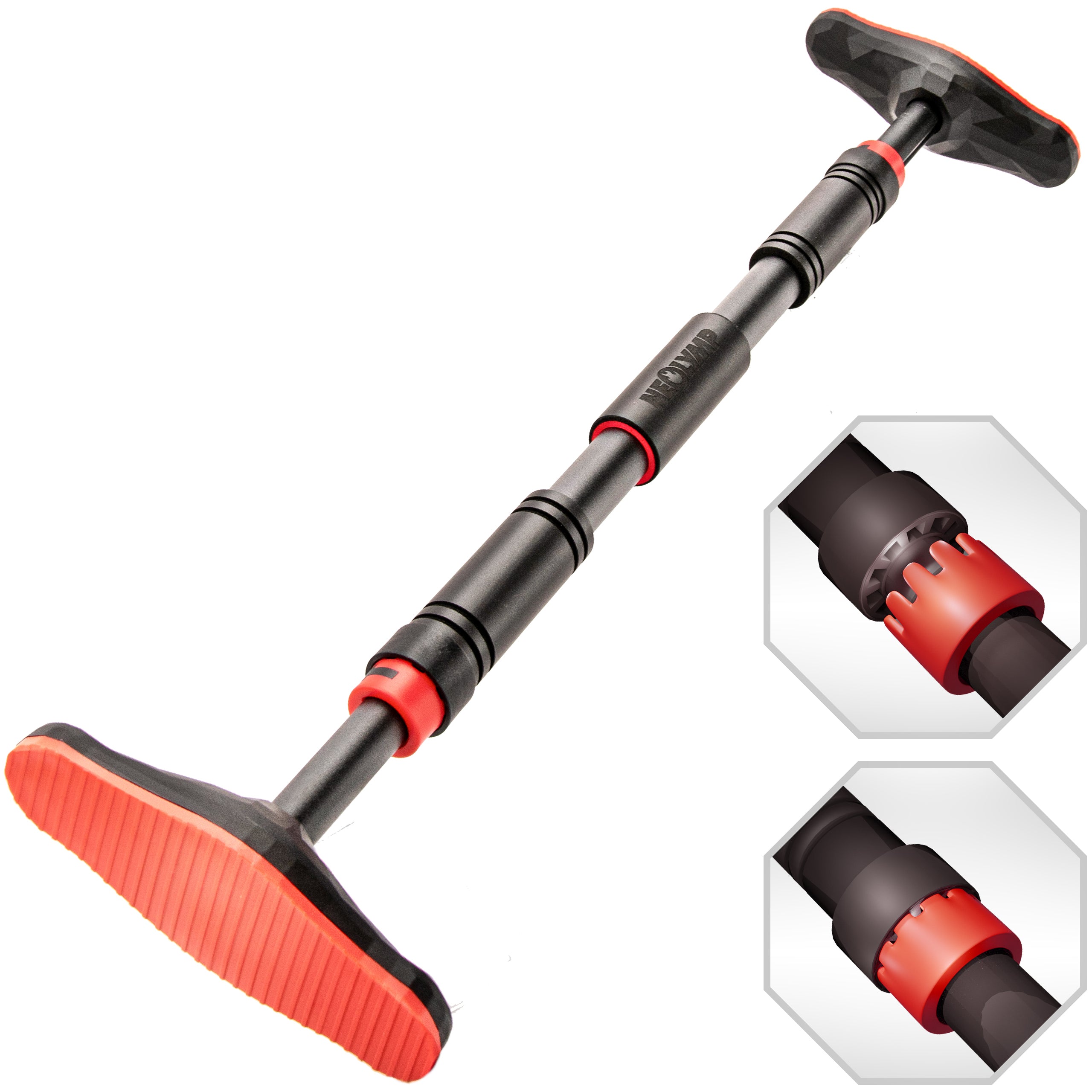 Telescopic pull-up bar for the door frame without screws