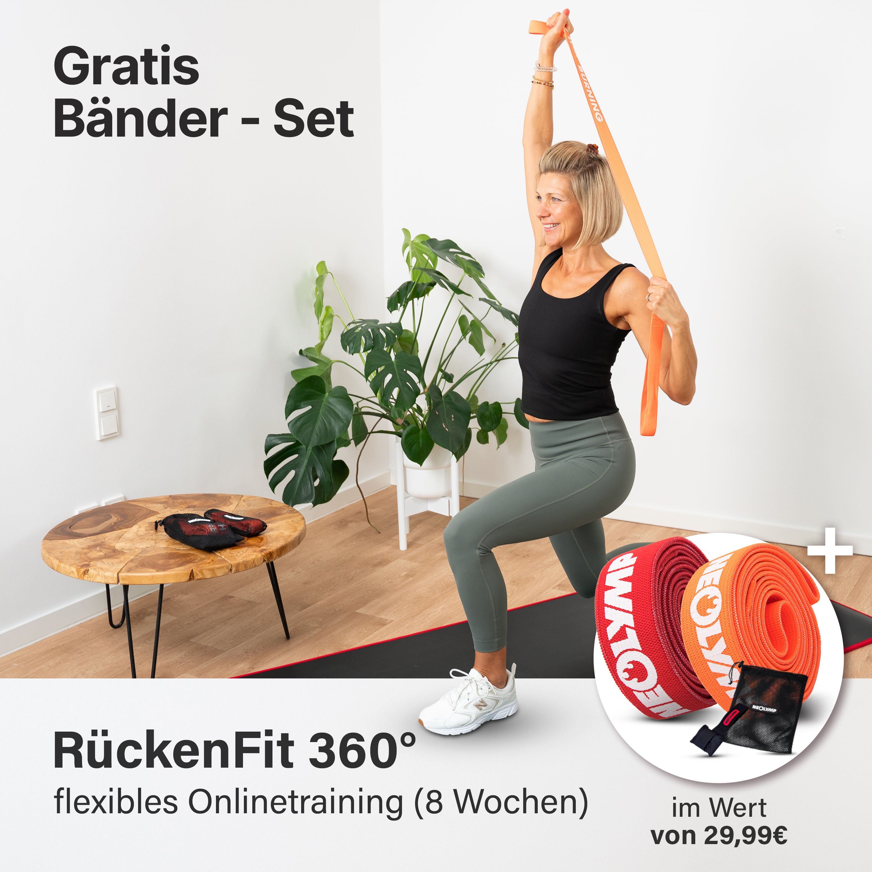 Cours en ligne pour un dos plus fort et plus puissant avec un ensemble de bandes de fitness gratuit