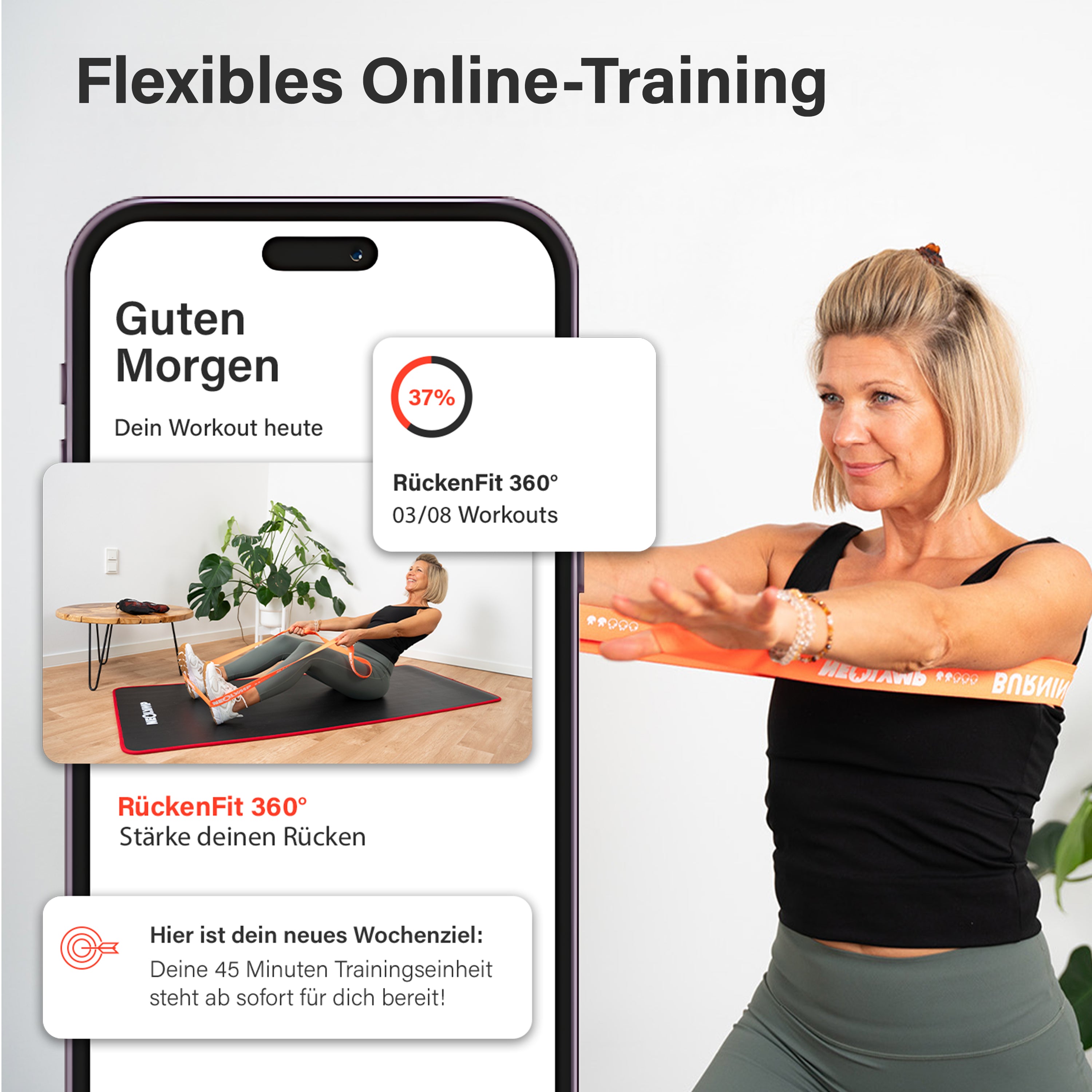 Cours en ligne pour un dos plus fort et plus puissant avec un ensemble de bandes de fitness gratuit