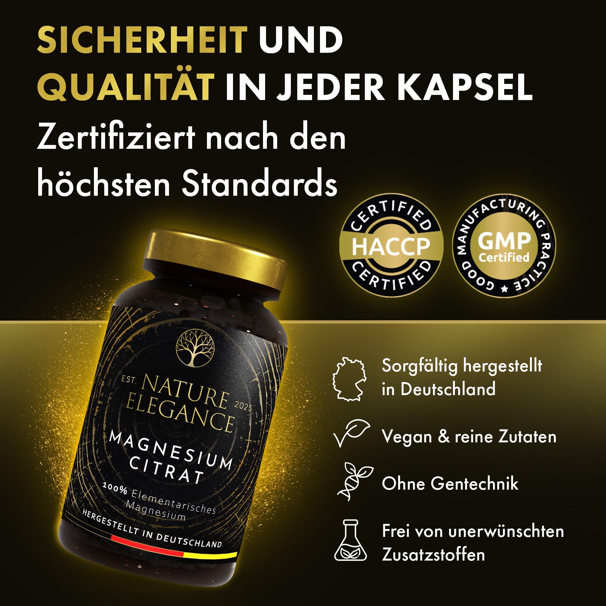 Nature Elegance - Magnesium Citrate - Vegan Capsules 360mg per Dose