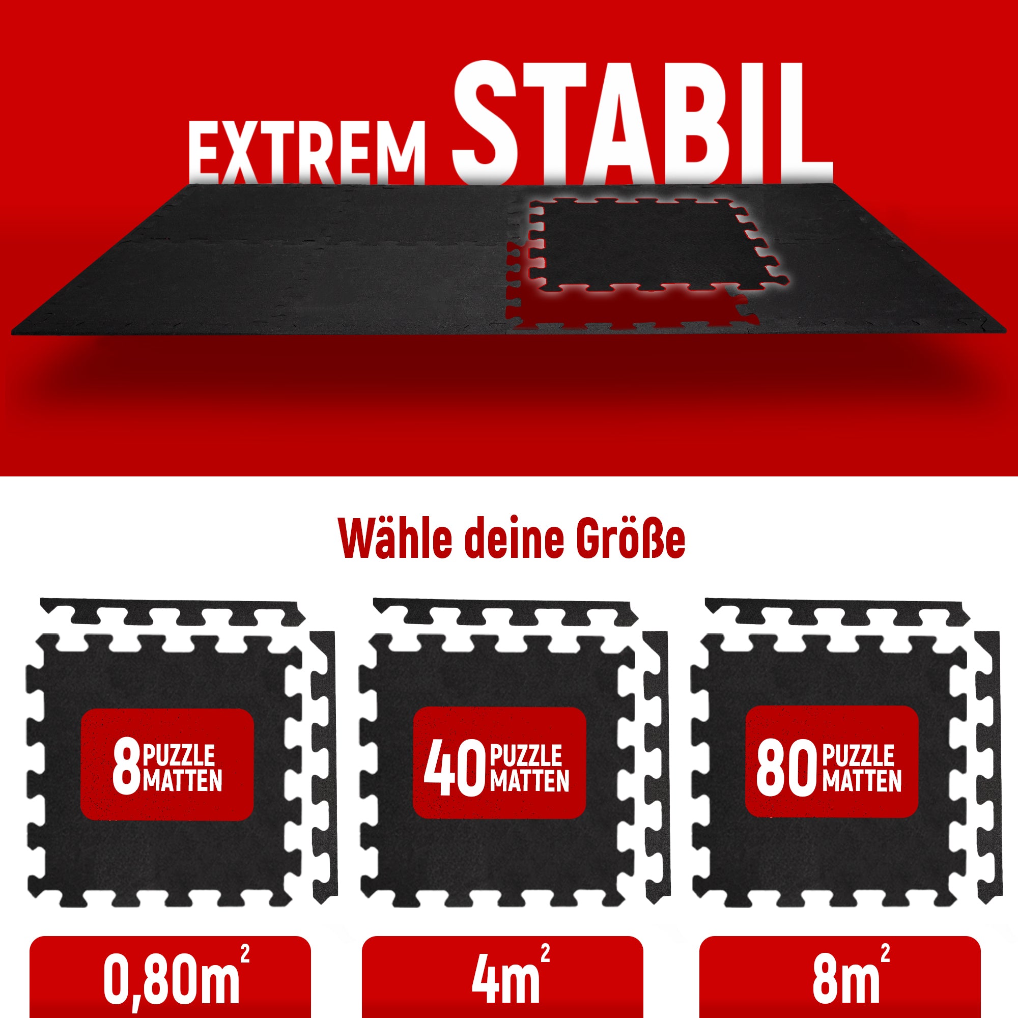 Bodenschutzmatte in Schwarz (Fitness Puzzelmatte)