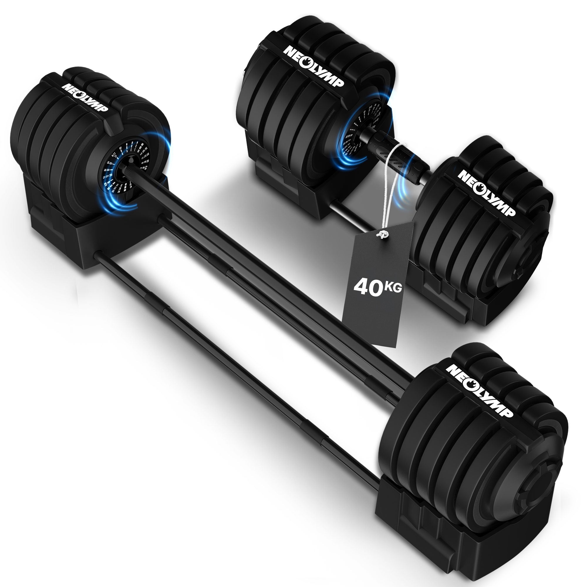 2-in-1 Hantelset zum Verstellen 41kg – 2 in 1 Set 40KG (B‑Ware)