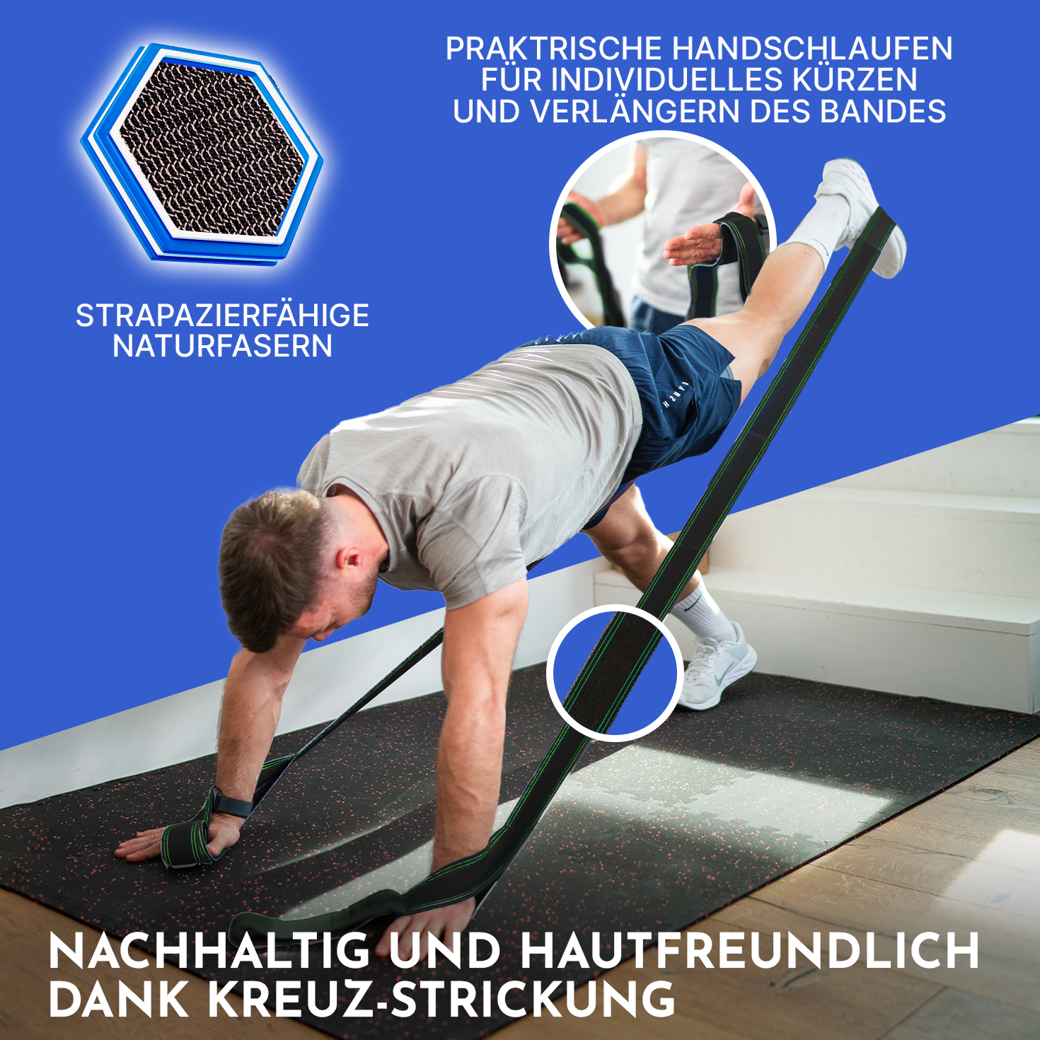 NEOLYMP Set Fasce Elastiche Fitness Premium Terra – 3 Livelli Di Resistenza, Lattice Naturale, Per Crossfit, Yoga, Pilates, Con E-book Istruzioni