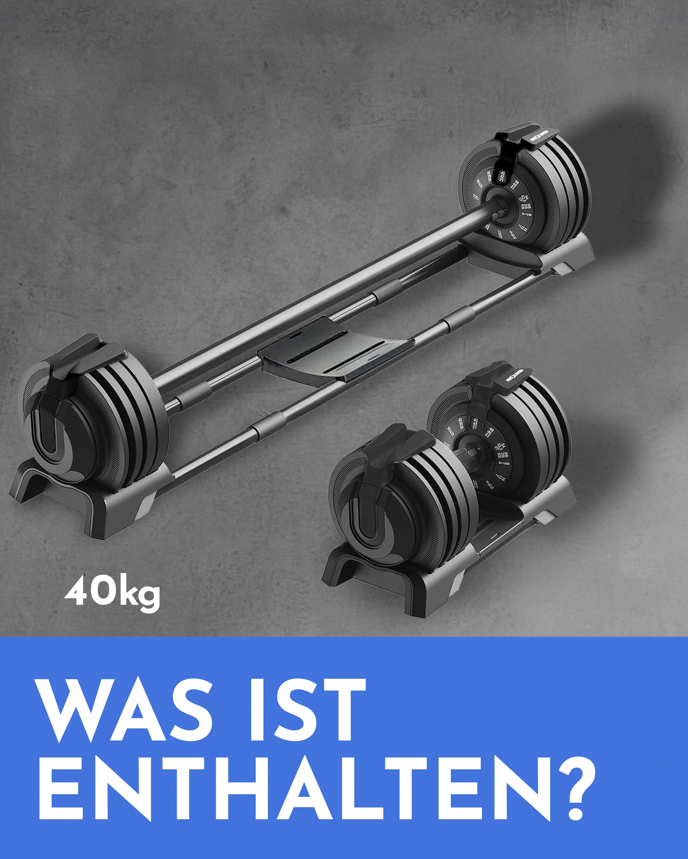 2-in-1 Hantelset zum Verstellen 40kg