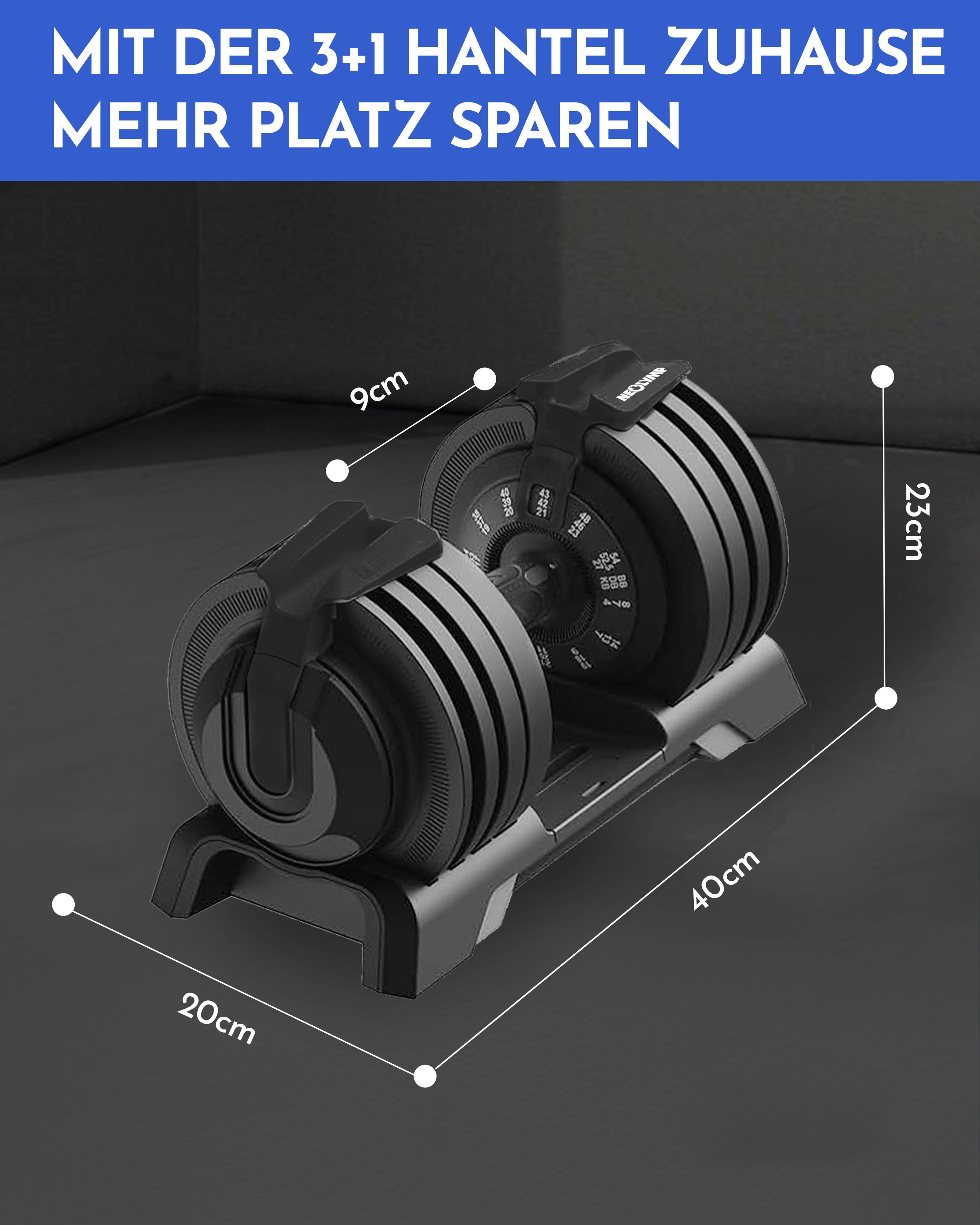 Verstellbare Kurzhanteln 40kg & 24kg