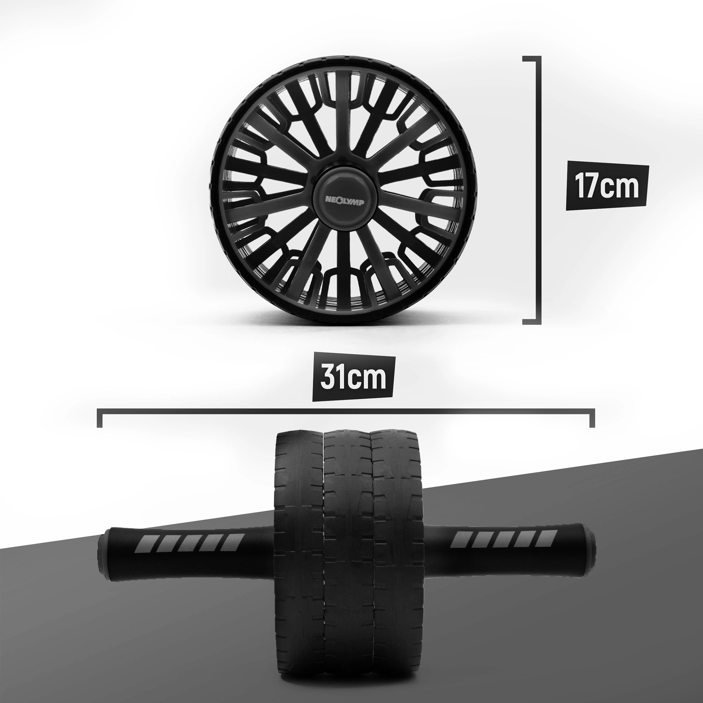 Rouleau abdominal avec appui genoux et 3 niveaux d'entraînement