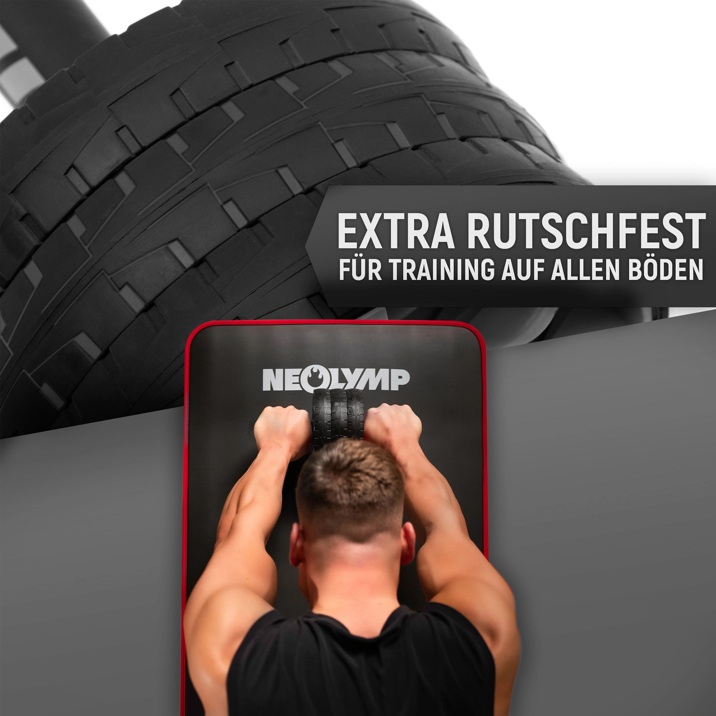 Rouleau abdominal avec appui genoux et 3 niveaux d'entraînement