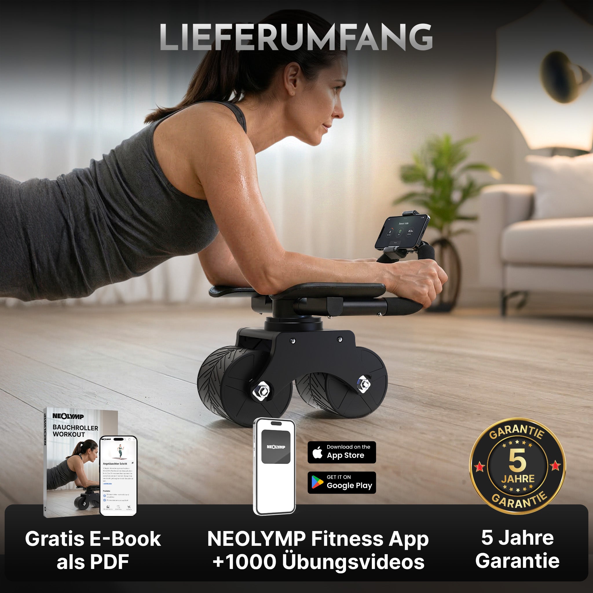 vibration aus iphone Bauchroller: 180°-Winkel, trifft jeden Bauchmuskel