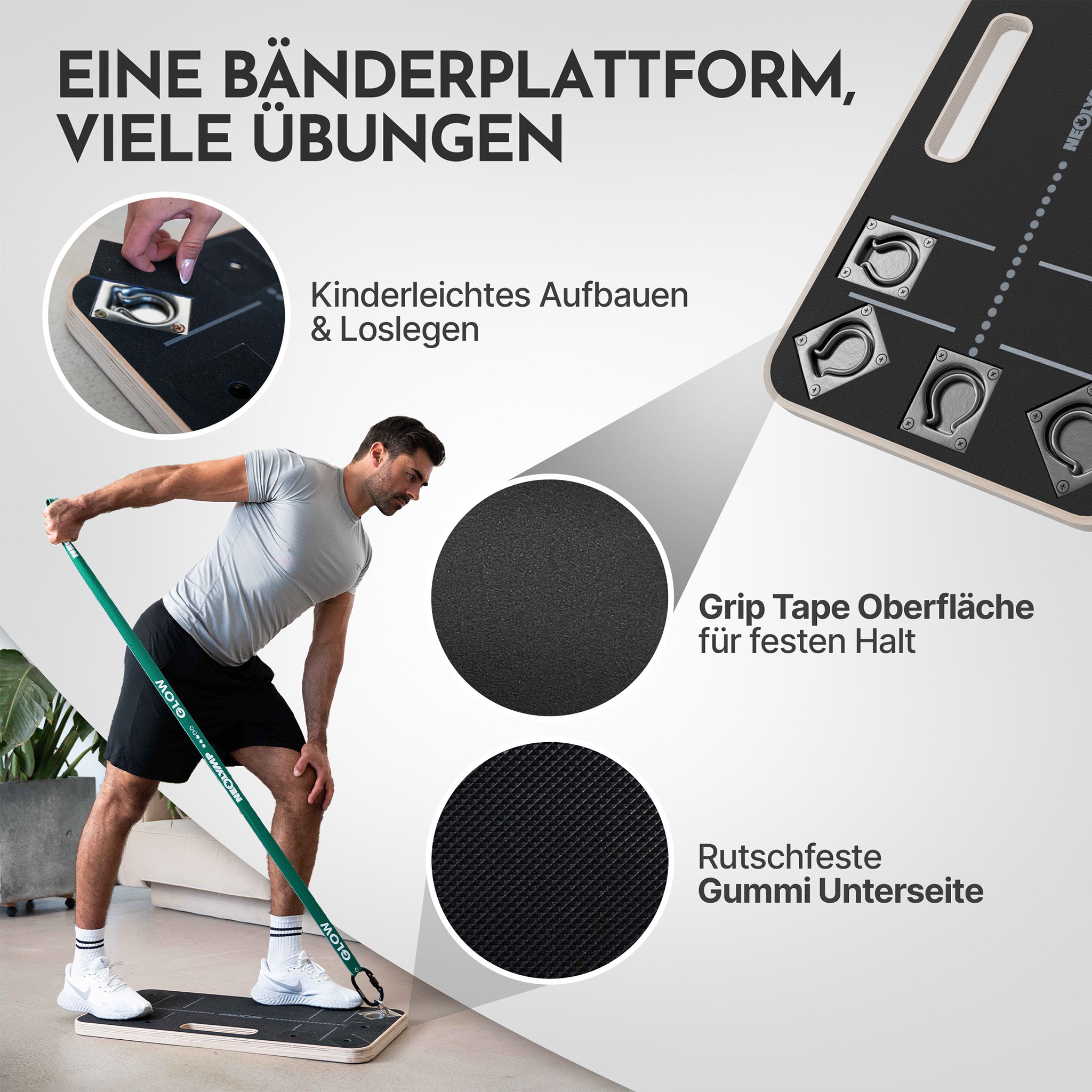 Fitness Bands Allround Set – Fabric Fitness Bands incl. Accessories & 400 Exercises