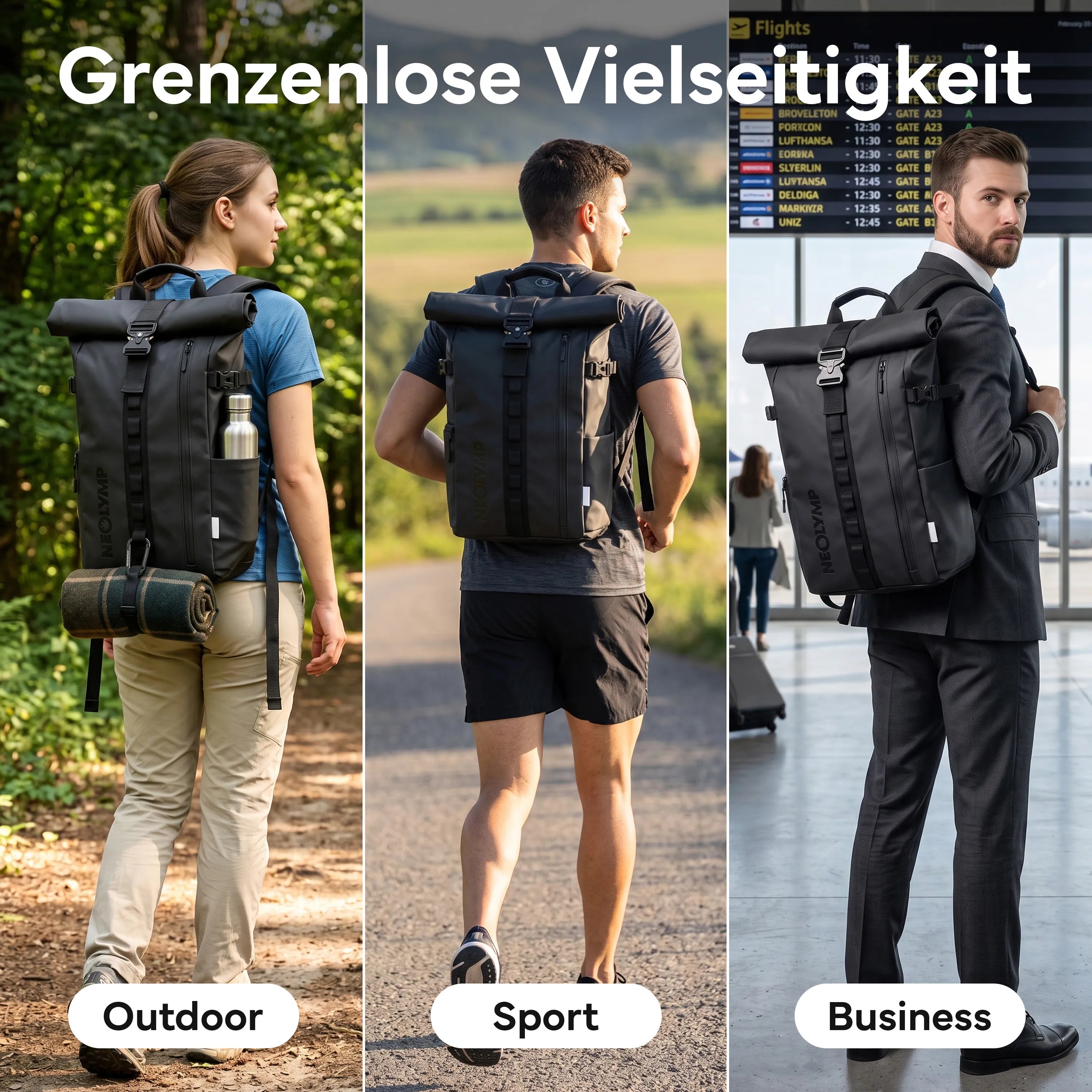 Rucksack Rolltop 40 Liter - Wasserdicht - - Outdoor-Equipment von NEOLYMP | Fitnessequipment und Sportartikel