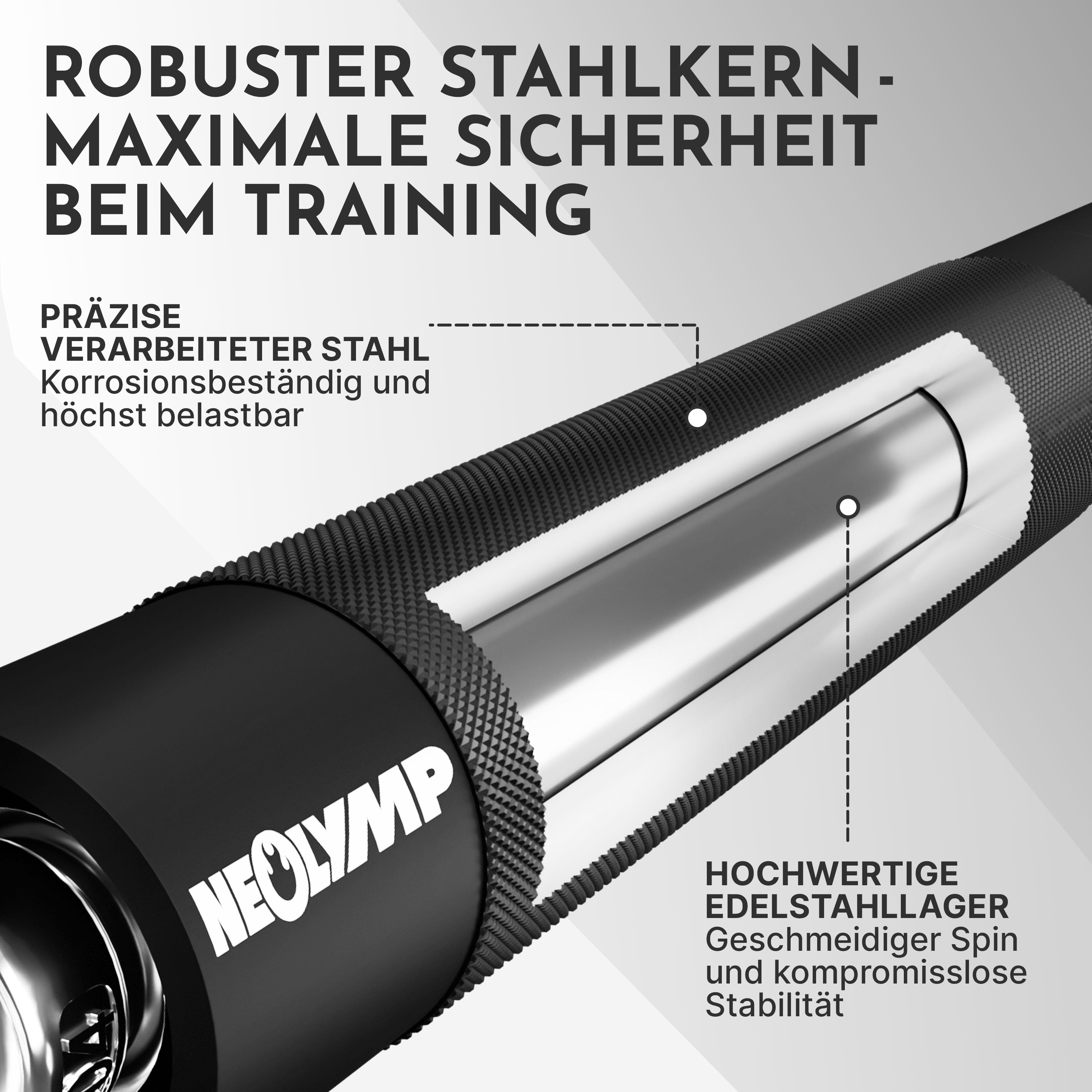 Bänderstange für Fitnessbänder mit Karabinern