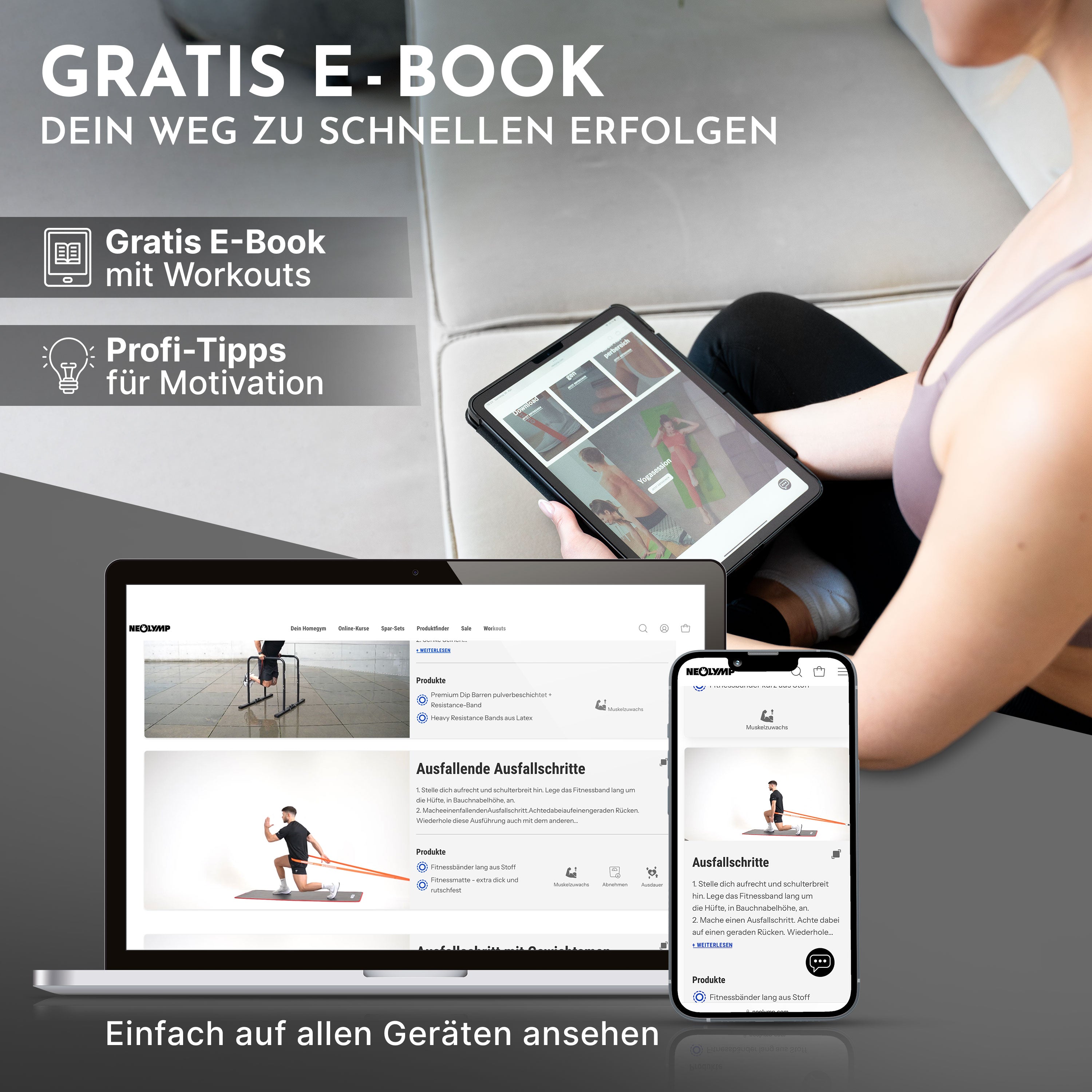 Bänderstange für Fitnessbänder mit Karabinern