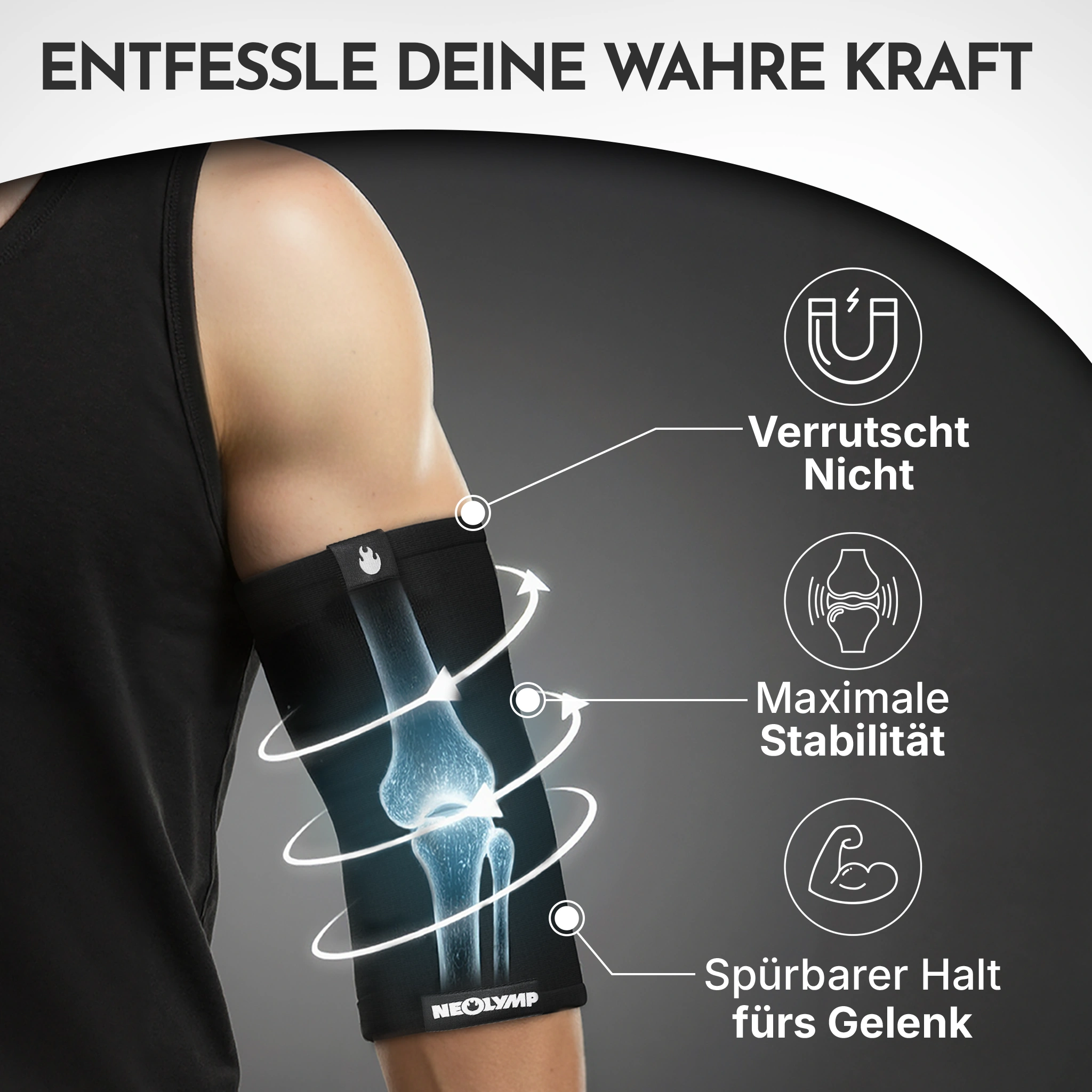 Ellenbogen-Bandagen - 2er Set, Größe S - XL - - von NEOLYMP | Fitnessequipment und Sportartikel