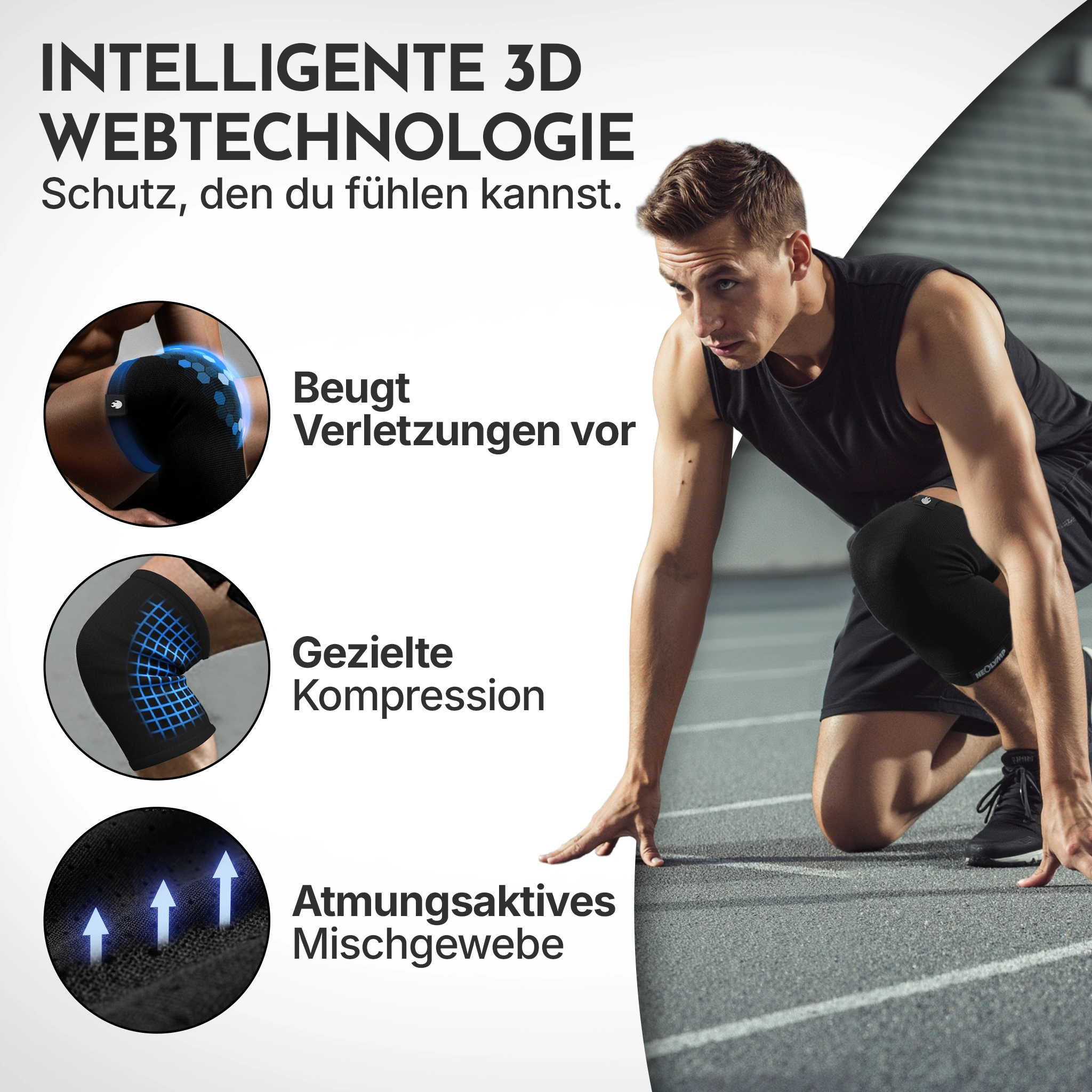 Kniebandagen - 2er Set, Größe S - XL