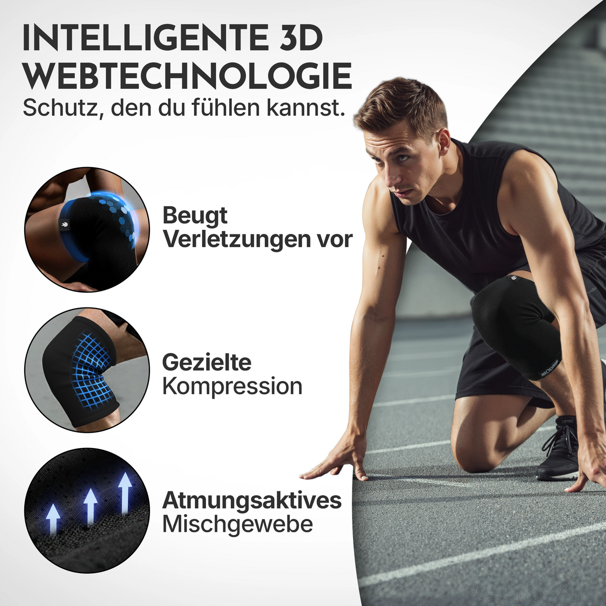 Kniebandagen - 2er Set, Größe S - XL – Größe: S (30-33 cm) | B-Ware - - Outlet von NEOLYMP | Fitnessequipment und Sportartikel