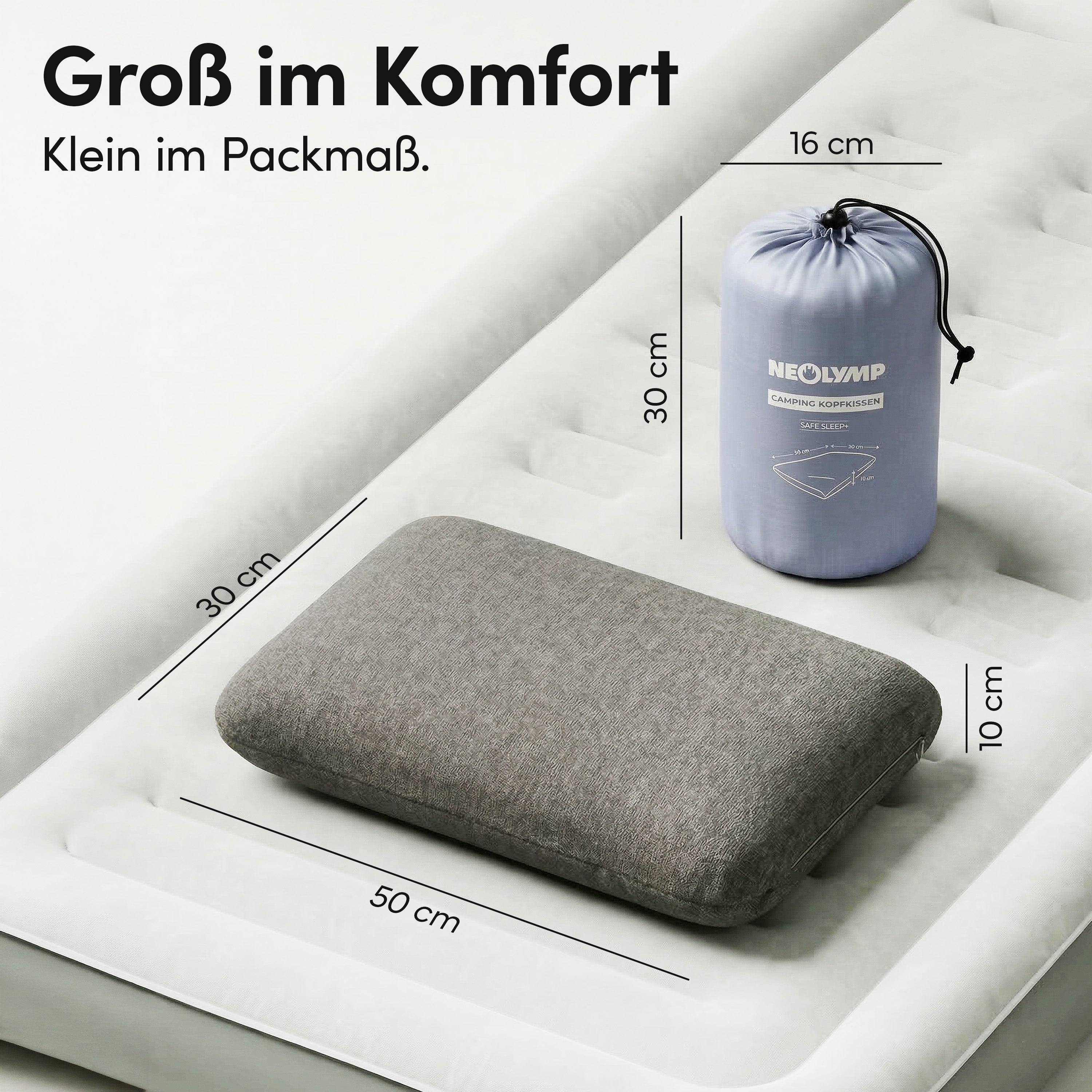 Ergonomisches Reisekissen - Campingtauglich und platzsparend