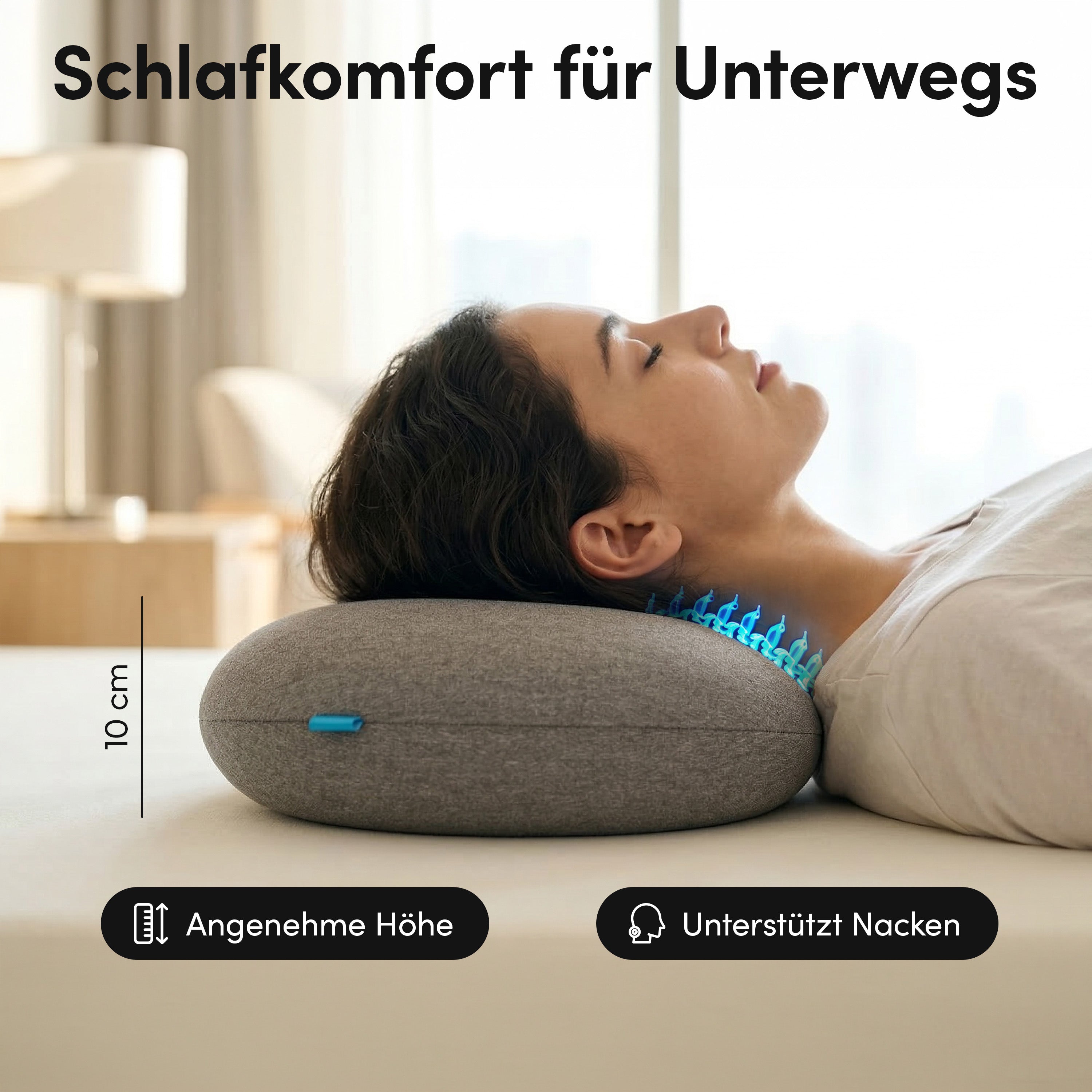 Ergonomisches Reisekissen - Campingtauglich und platzsparend
