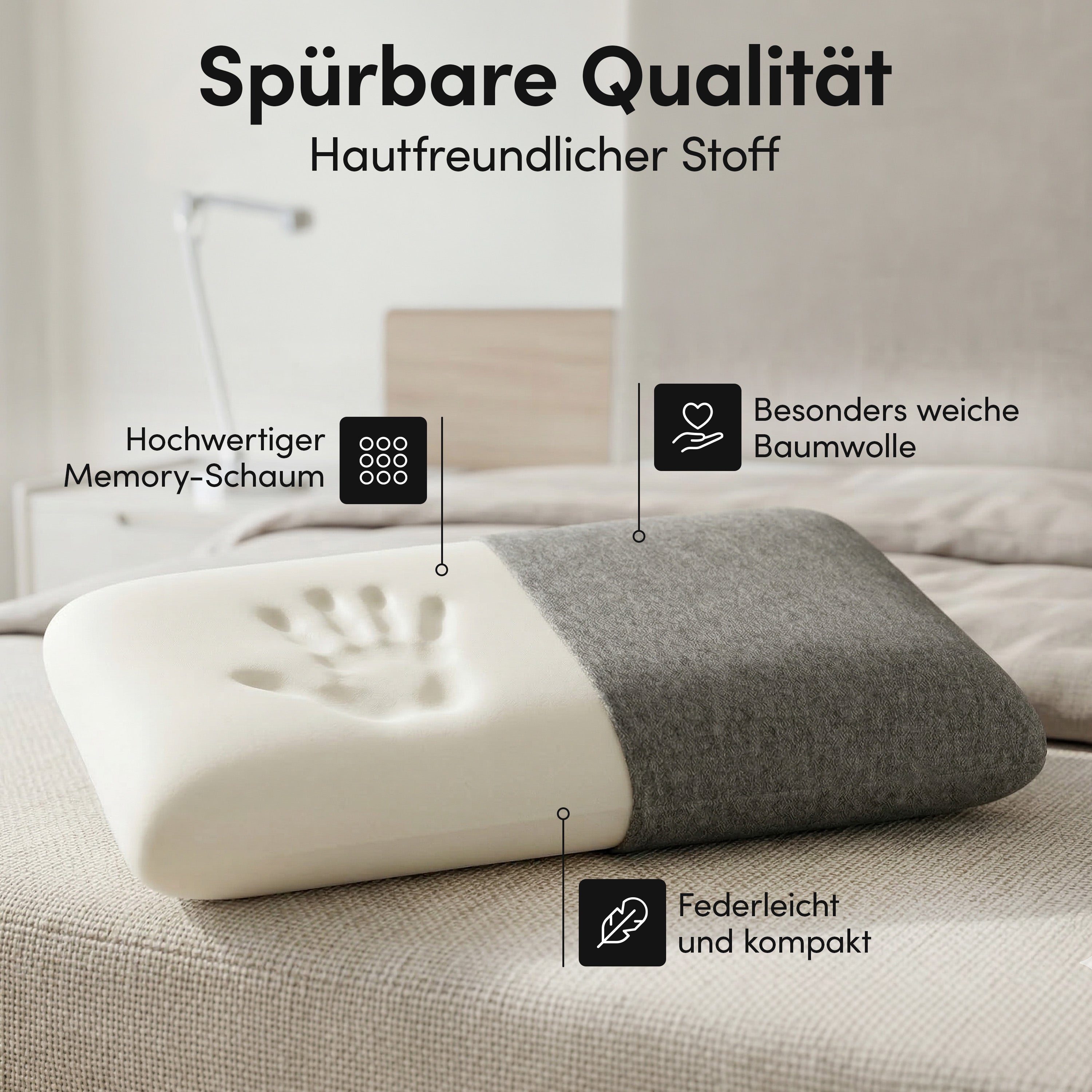 Ergonomisches Reisekissen - Campingtauglich und platzsparend