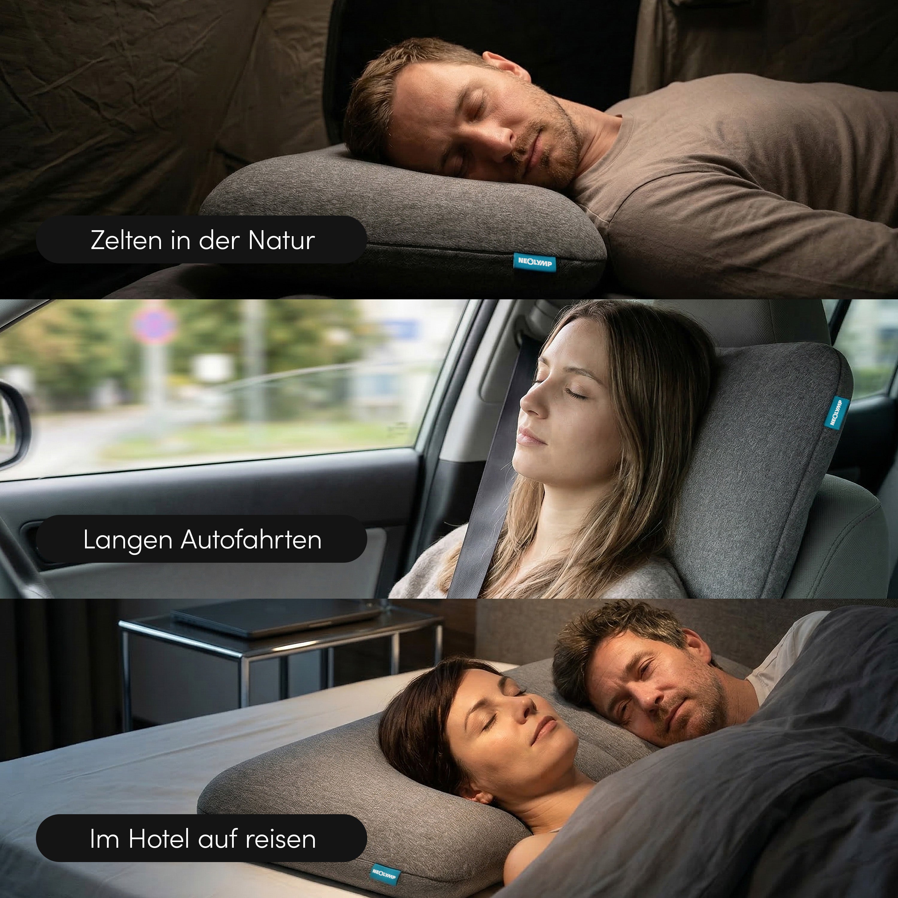 Ergonomisches Reisekissen - Campingtauglich und platzsparend