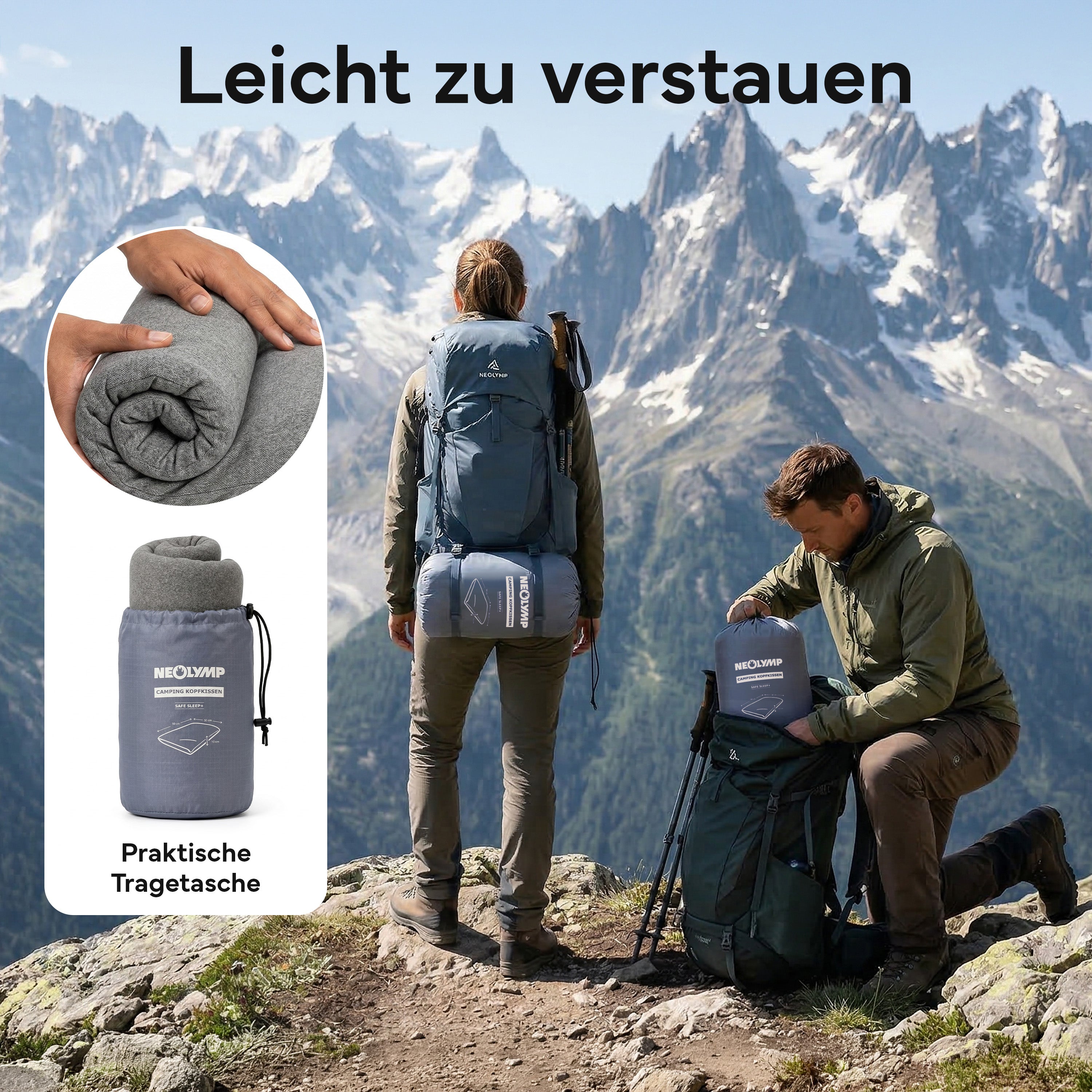 Ergonomisches Reisekissen - Campingtauglich und platzsparend