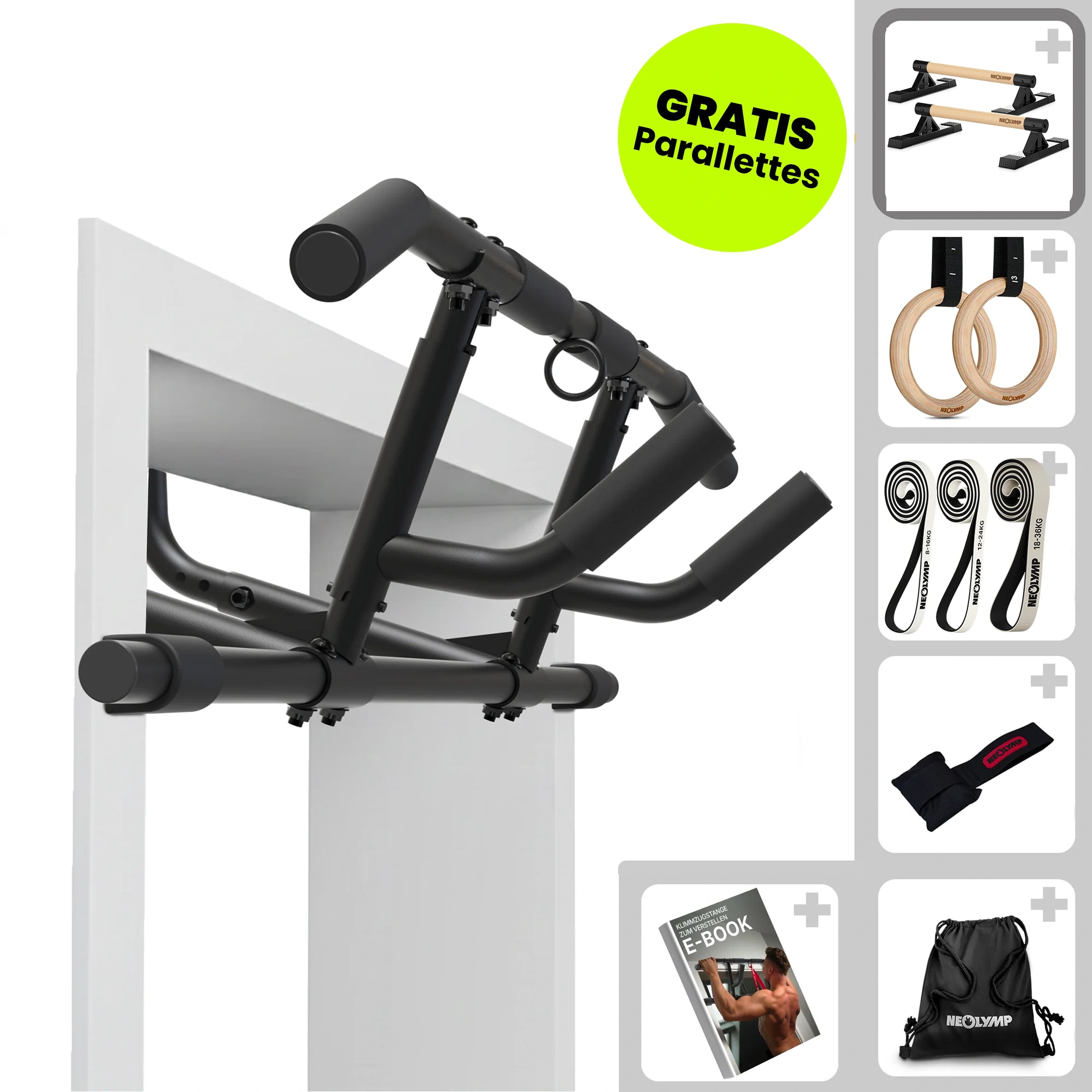 Premium Calisthenics-Bundle - Komplettpaket für Bodyweight-Training - Set: PLUS - Sportgerät von NEOLYMP | Fitnessequipment und Sportartikel