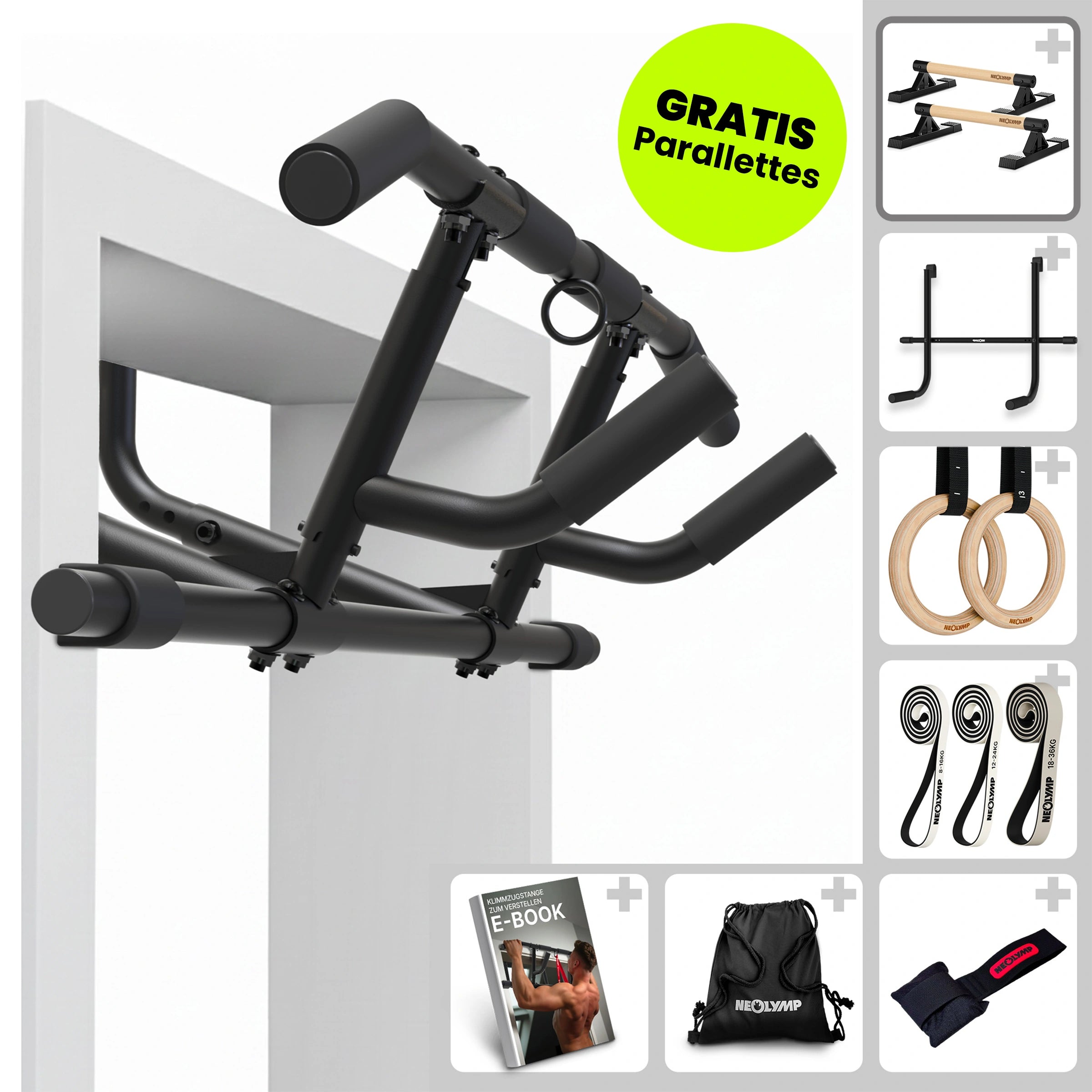 Premium Calisthenics-Bundle - Komplettpaket für Bodyweight-Training - Set: PRO - Sportgerät von NEOLYMP | Fitnessequipment und Sportartikel