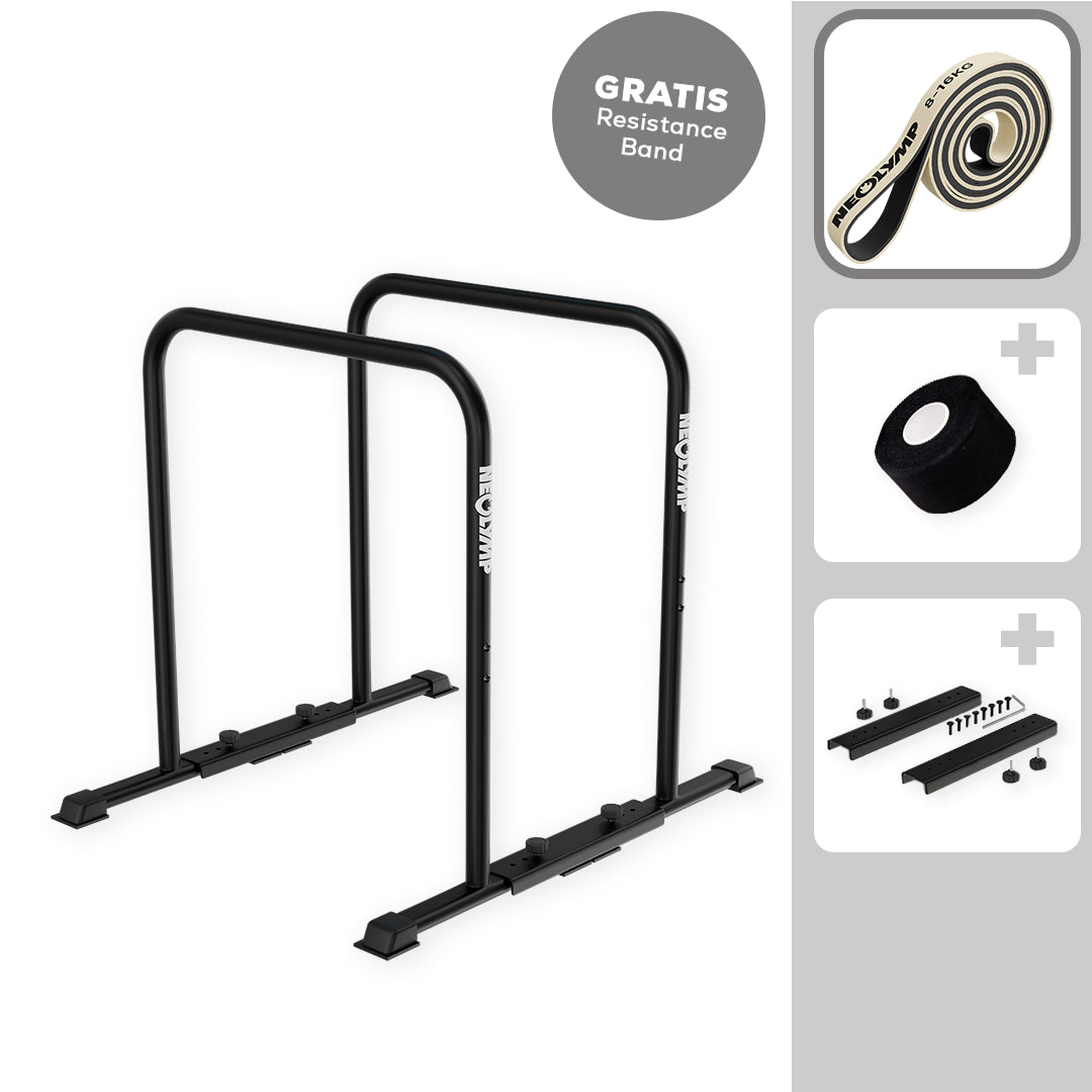 Barres parallèles premium à revêtement en poudre + bande de résistance
