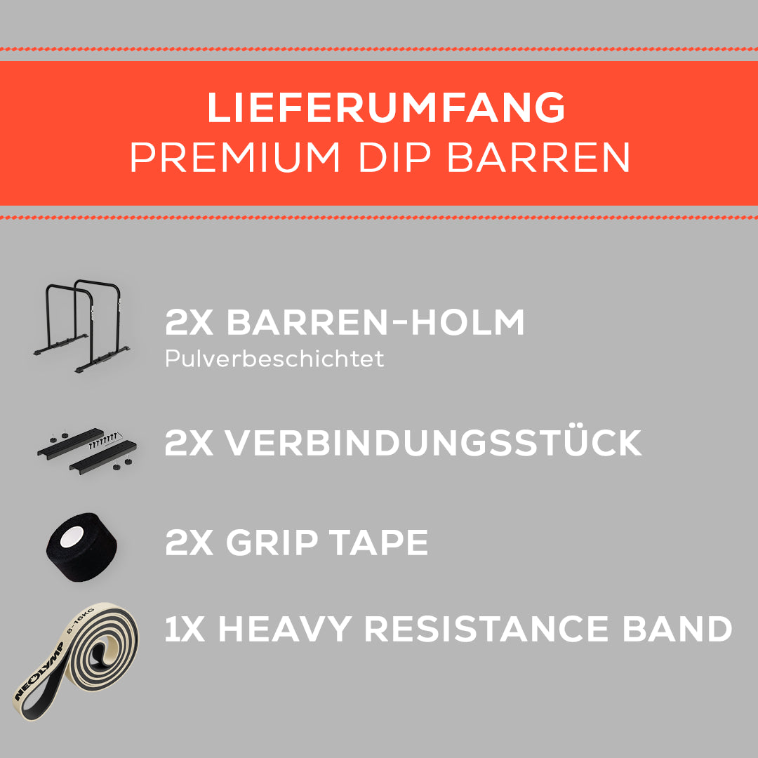 Barres parallèles premium à revêtement en poudre + bande de résistance