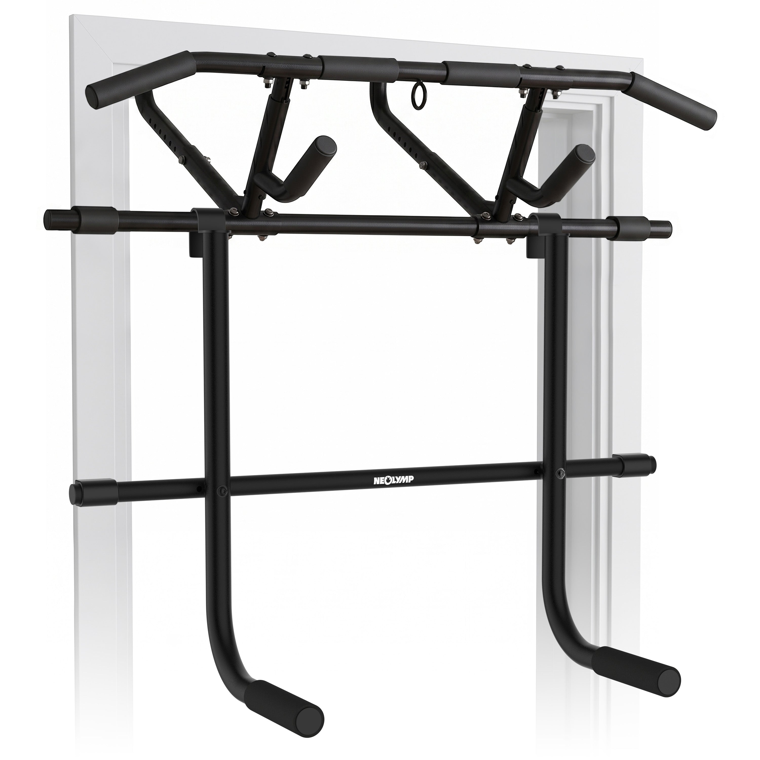 Premium Klimmzugstange 6-in-1 – extra hoch für volle Bewegungsfreiheit - Klimmzugstange mit Dip Barren Adapter - Klimmzugstangen von NEOLYMP | Fitnessequipment und Sportartikel