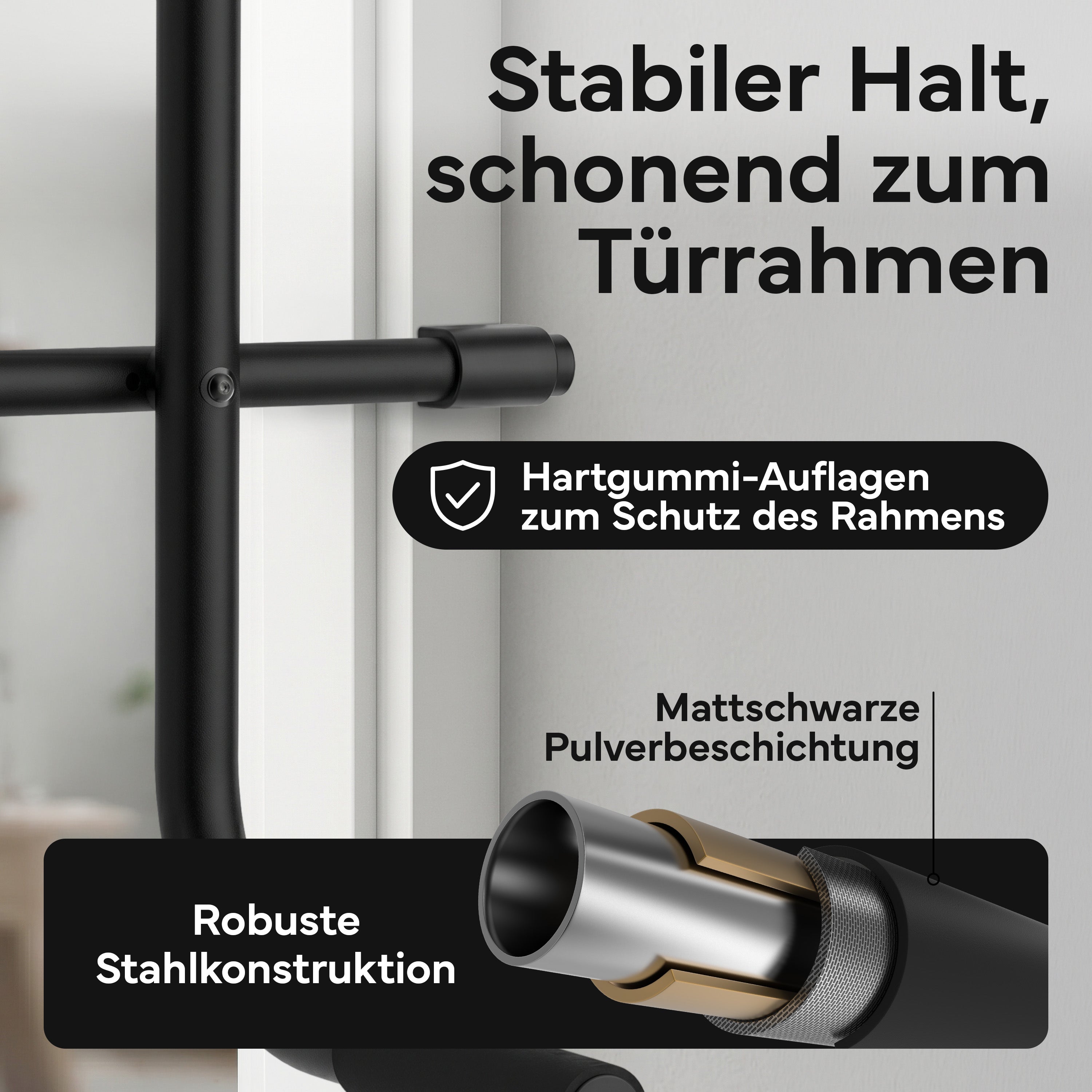 Premium Klimmzugstange 6-in-1 – extra hoch für volle Bewegungsfreiheit - Klimmzugstange mit Dip Barren Adapter - Klimmzugstangen von NEOLYMP | Fitnessequipment und Sportartikel