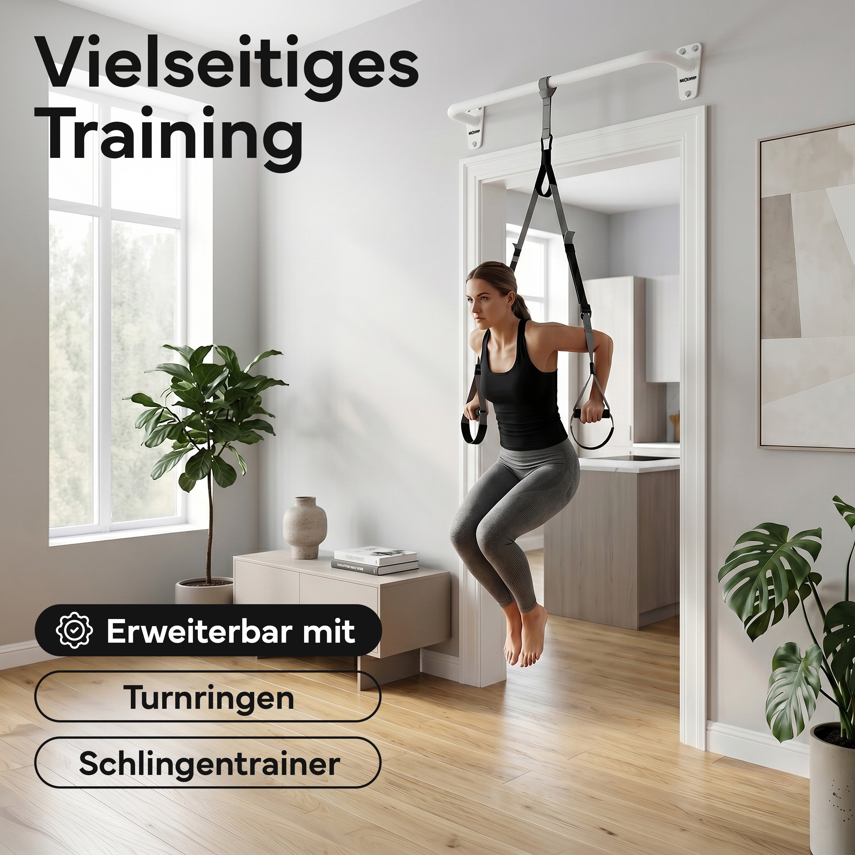 Klimmzugstange für Wandmontage, Pull Up Bar über der Tür - Weiß - Klimmzugstangen von NEOLYMP | Fitnessequipment und Sportartikel