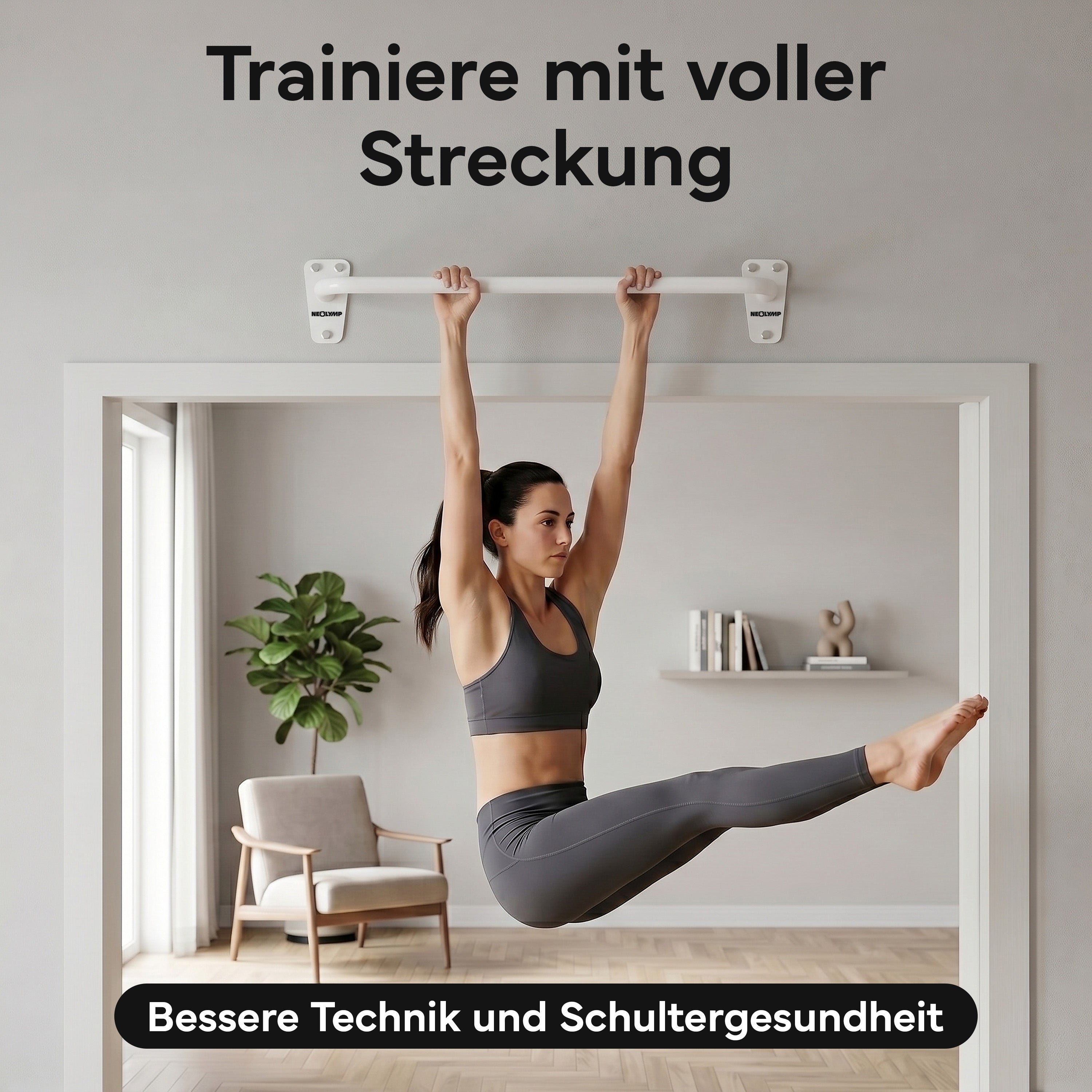 Klimmzugstange für Wandmontage, Pull Up Bar über der Tür - Weiß - Klimmzugstangen von NEOLYMP | Fitnessequipment und Sportartikel