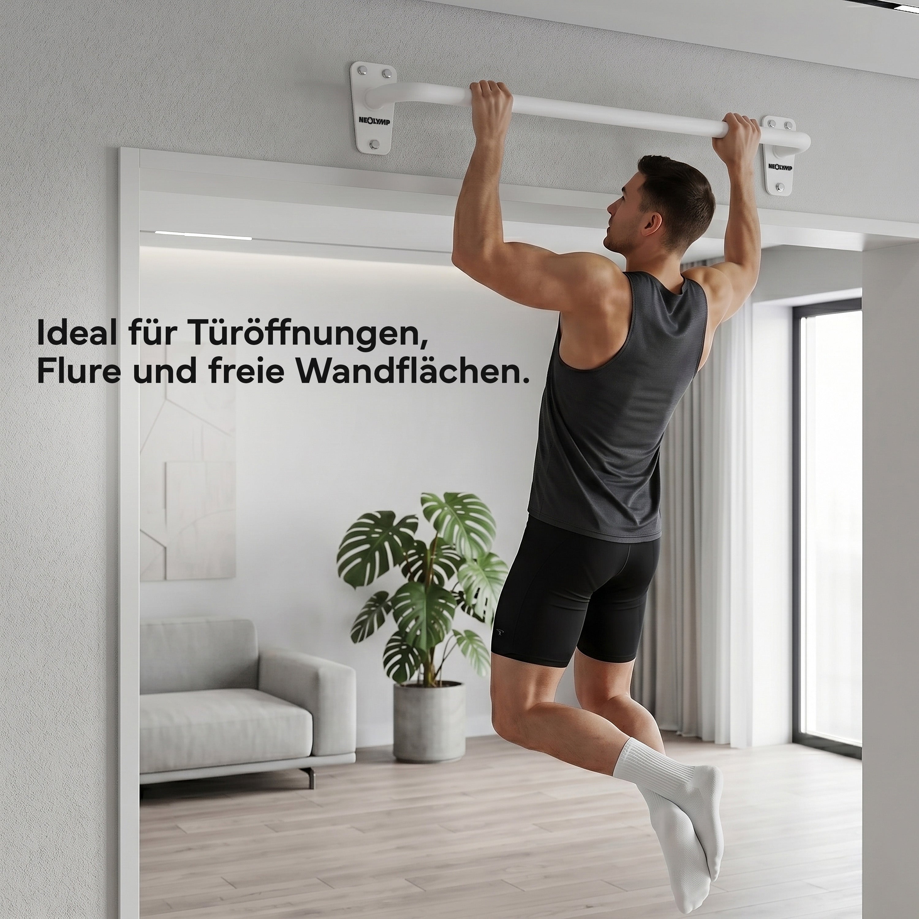 Klimmzugstange für Wandmontage, Pull Up Bar über der Tür - Weiß - Klimmzugstangen von NEOLYMP | Fitnessequipment und Sportartikel