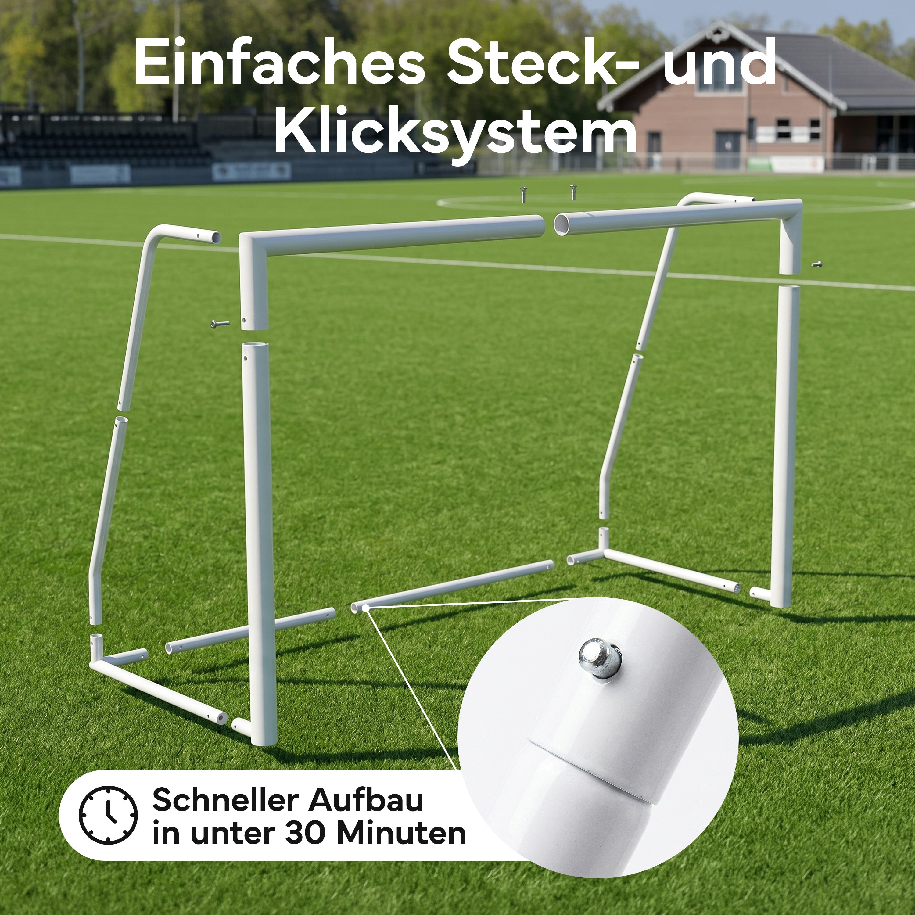Fußballtor Stadion-Optik, Stahlrahmen, 3 Größen - - Fußball-Equipment von NEOLYMP | Fitnessequipment und Sportartikel