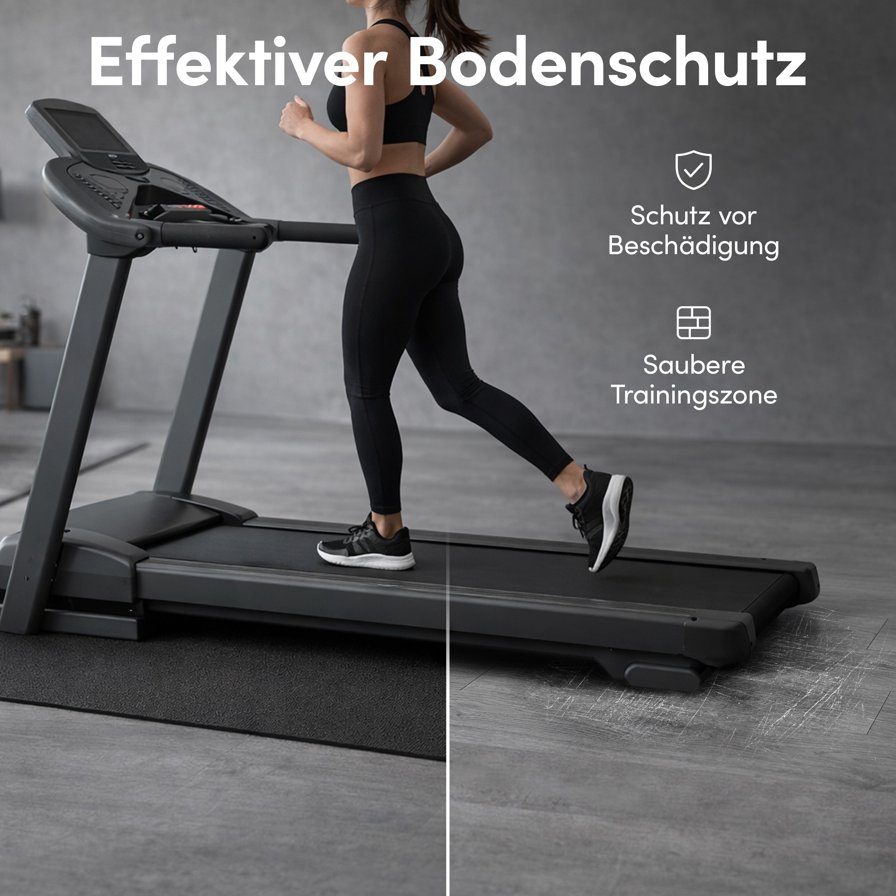 Bodenschutzmatte für Fitnessgeräte und Laufbänder XXL - Schwarz - von NEOLYMP | Fitnessequipment und Sportartikel