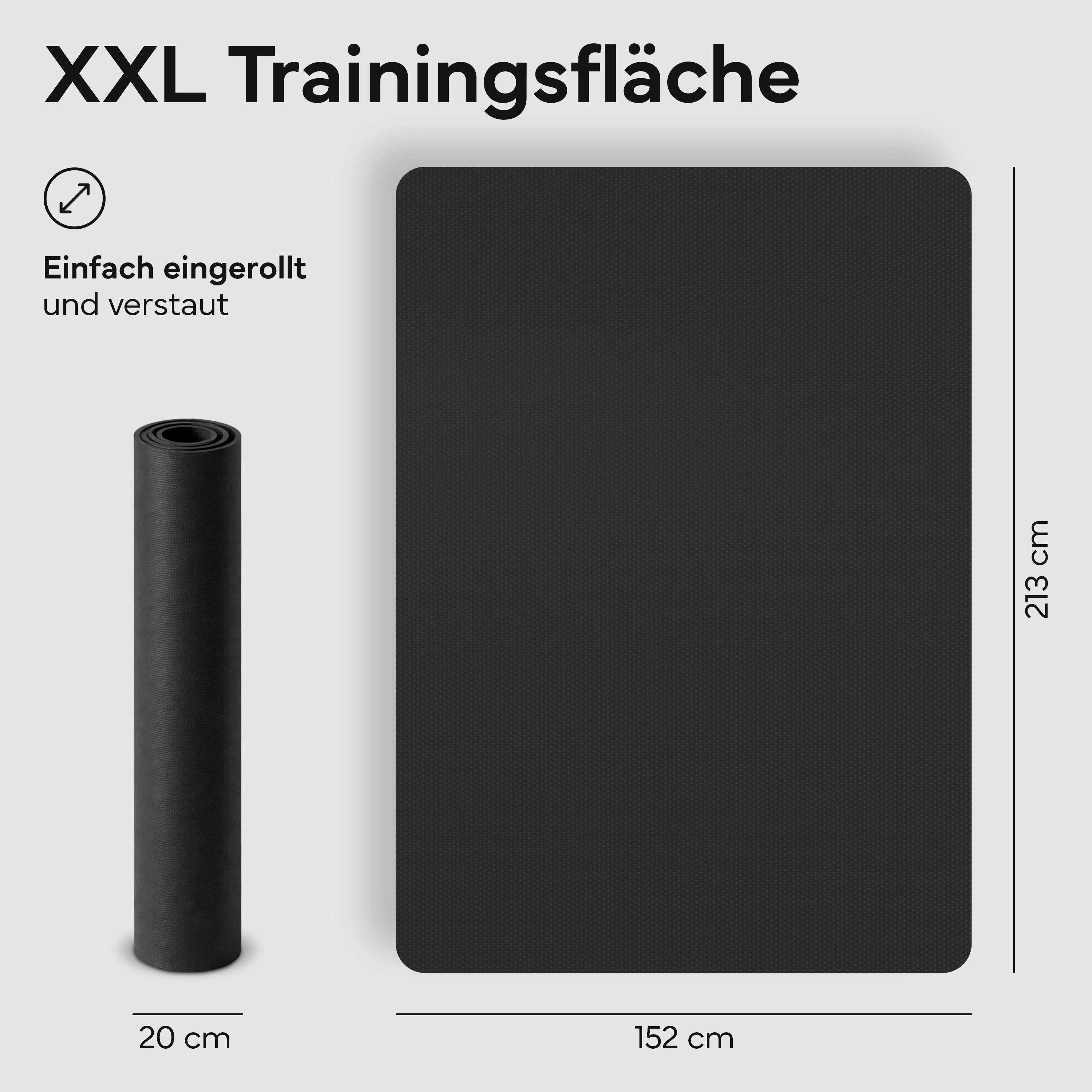 Bodenschutzmatte für Fitnessgeräte und Laufbänder XXL - Schwarz - von NEOLYMP | Fitnessequipment und Sportartikel