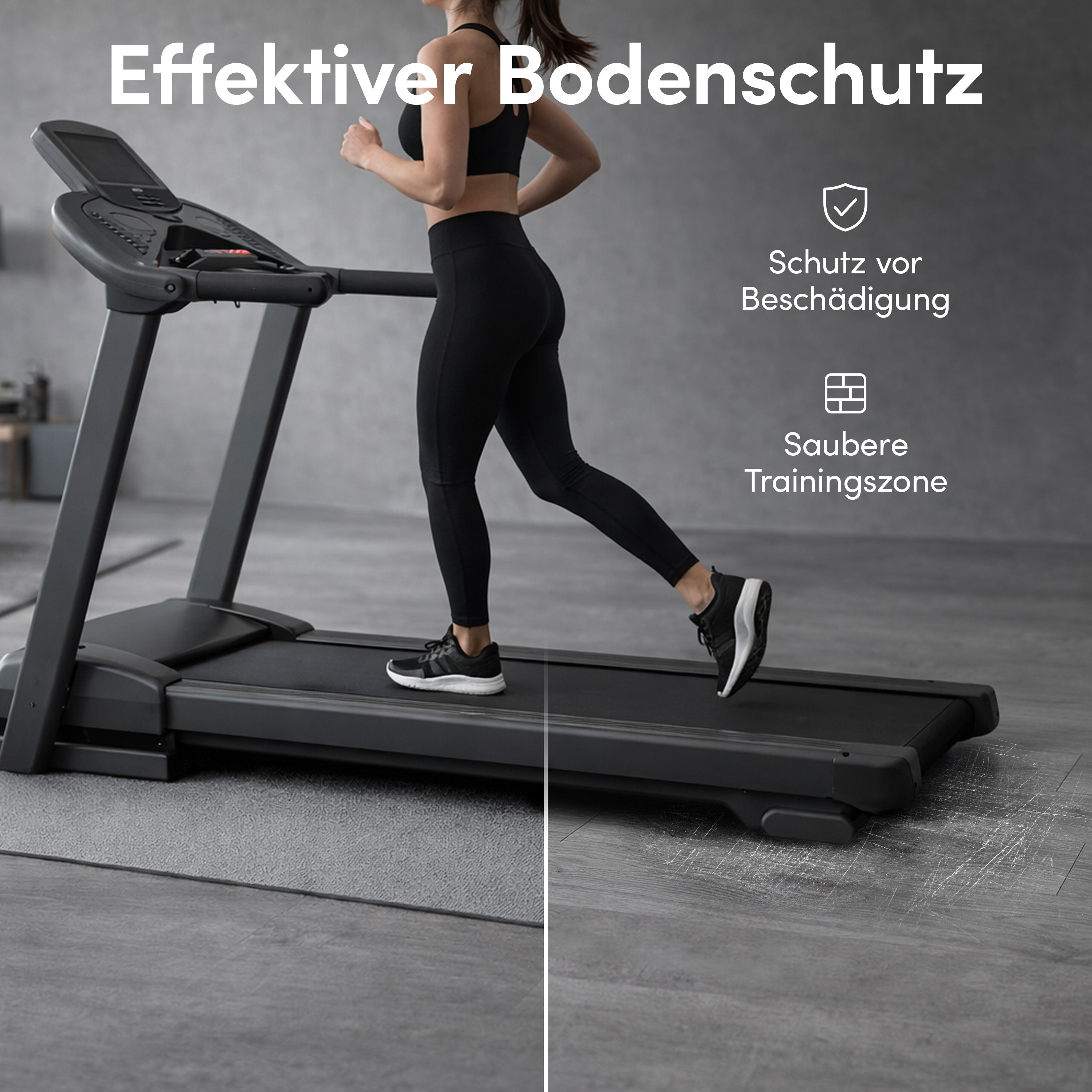 Bodenschutzmatte für Fitnessgeräte und Laufbänder XXL - Grau - von NEOLYMP | Fitnessequipment und Sportartikel