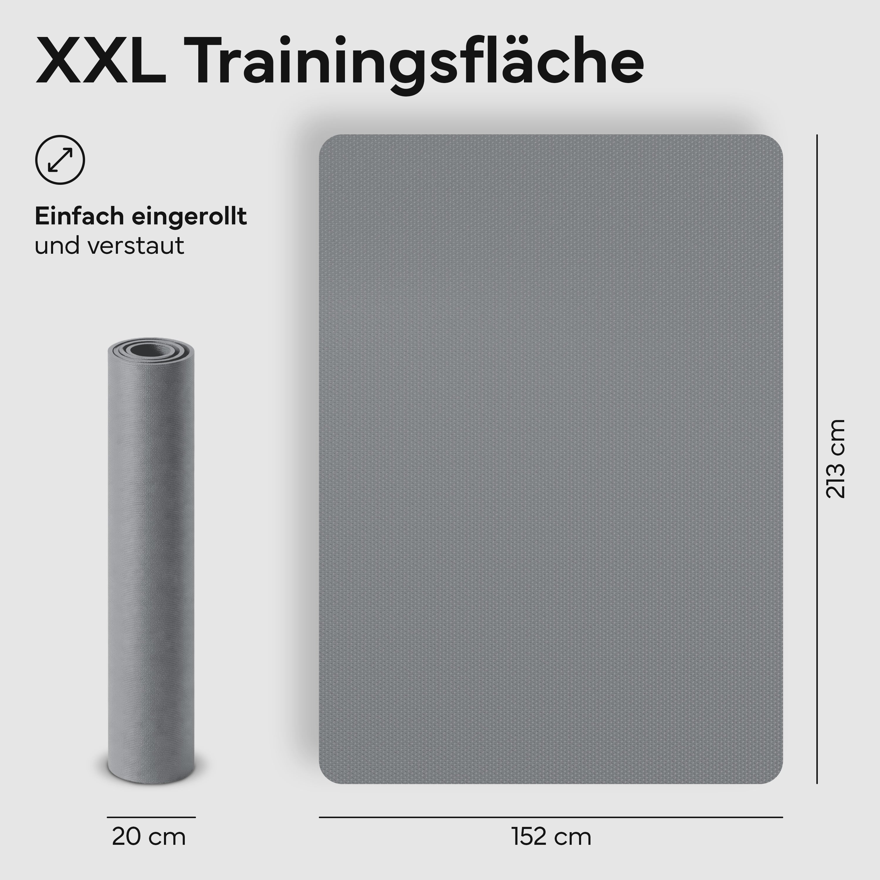 Bodenschutzmatte für Fitnessgeräte und Laufbänder XXL - Grau - von NEOLYMP | Fitnessequipment und Sportartikel