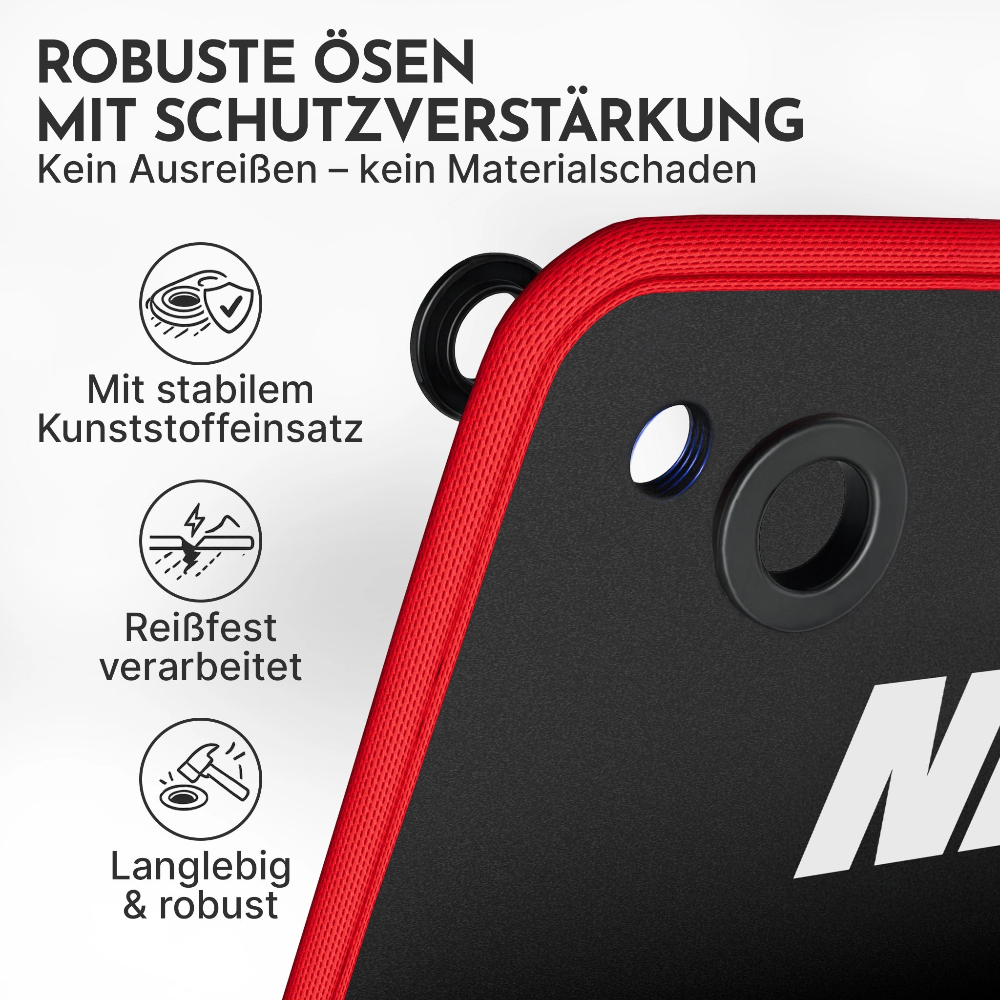 Fitnessmatte mit Ösen - extra dick und rutschfest