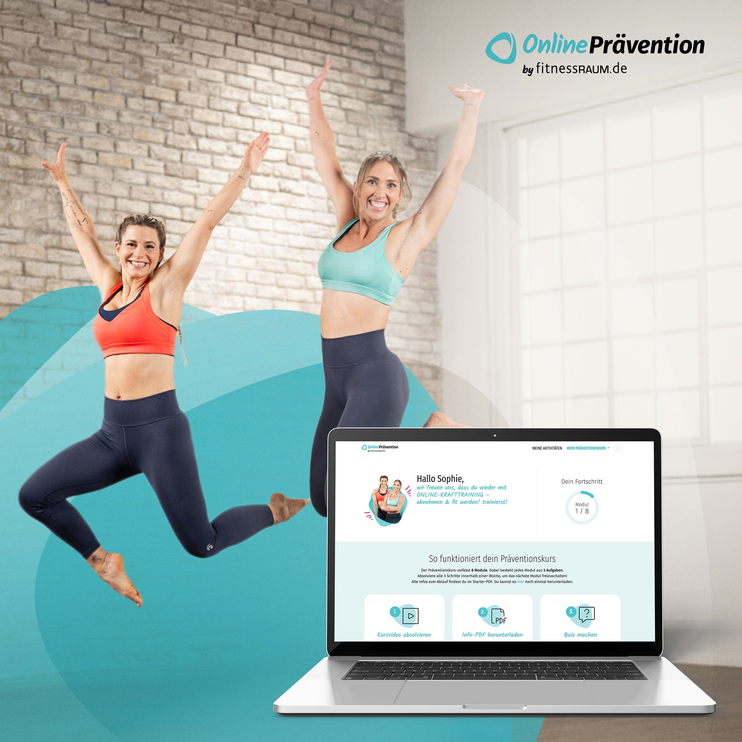 ABNEHMEN & FIT WERDEN: 8-Wochen Online-Präventionskurs – bis zu 100% erstattbar + 6 Monate Gratiszugang fitnessRAUM.de